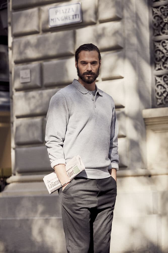 Basic Polo Sweater, På modell 1