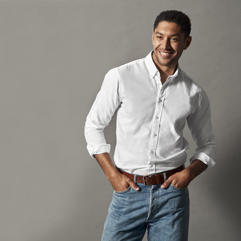 Oxford Shirt Slim fit Man, På modell 5