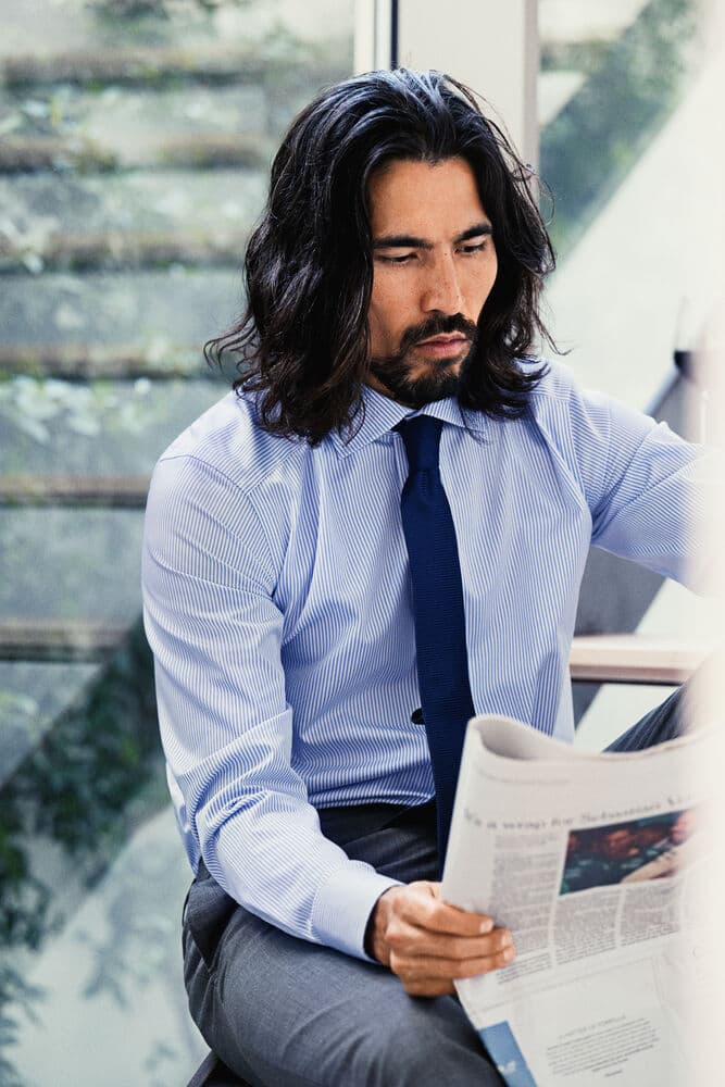 JH&F Tie Silk Oxford, På modell 5