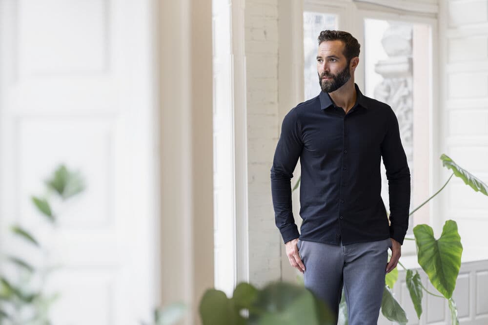 Hedley Stretch Shirt Men, På modell 1