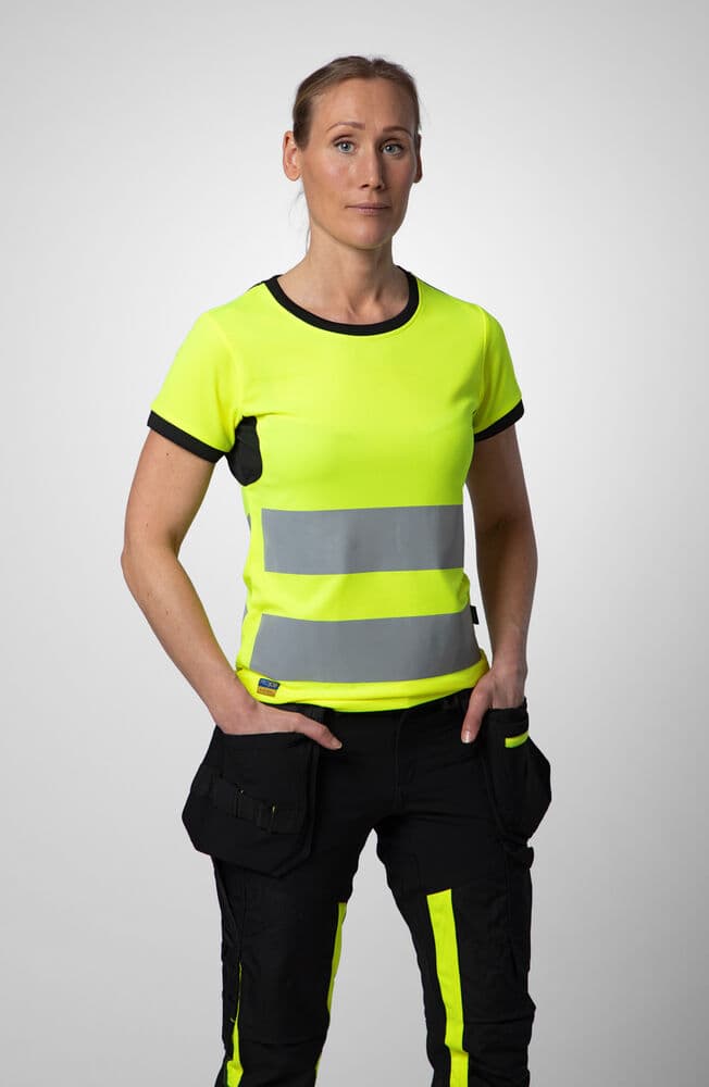 6543 Håndverksbukse Stretch Dame EN ISO 20471 Klasse 1, På modell 4