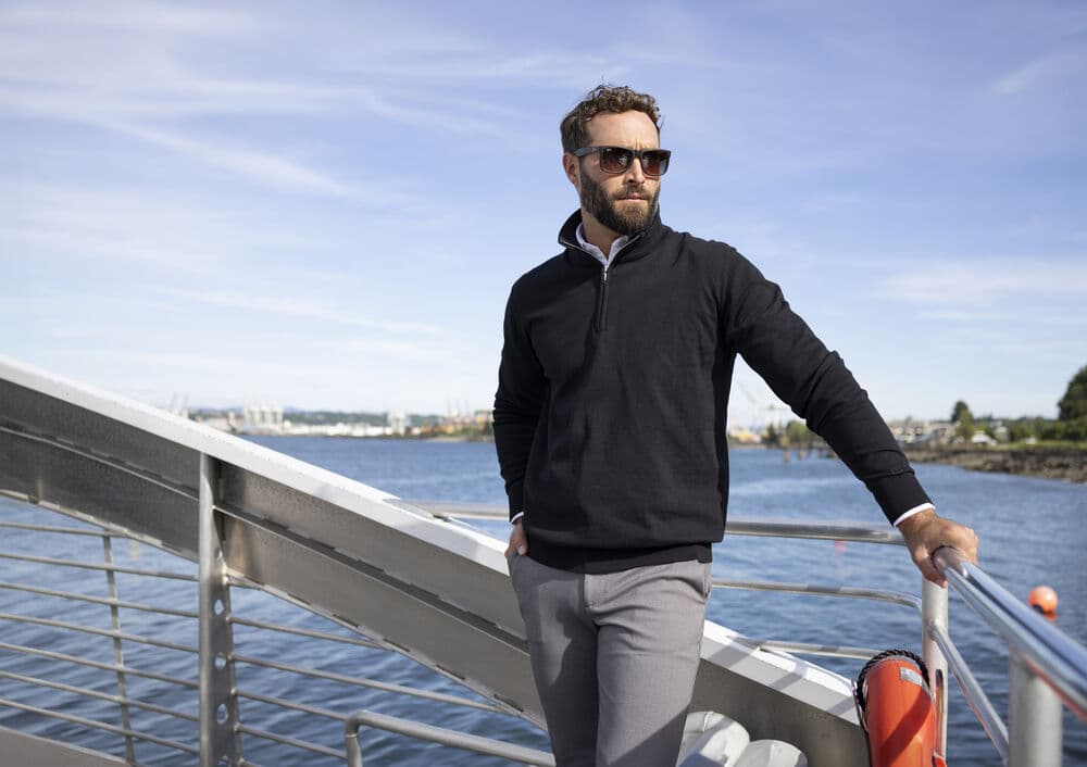 Oakville Half Zip Sweater Men, På modell 2