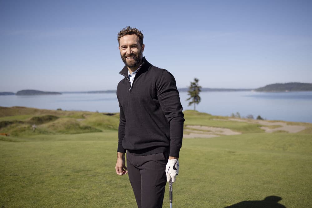 Oakville Half Zip Sweater Men, På modell 3