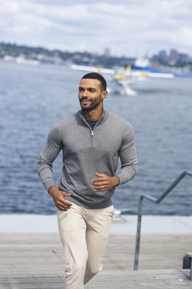 Oakville Half Zip Sweater Men, På modell 4