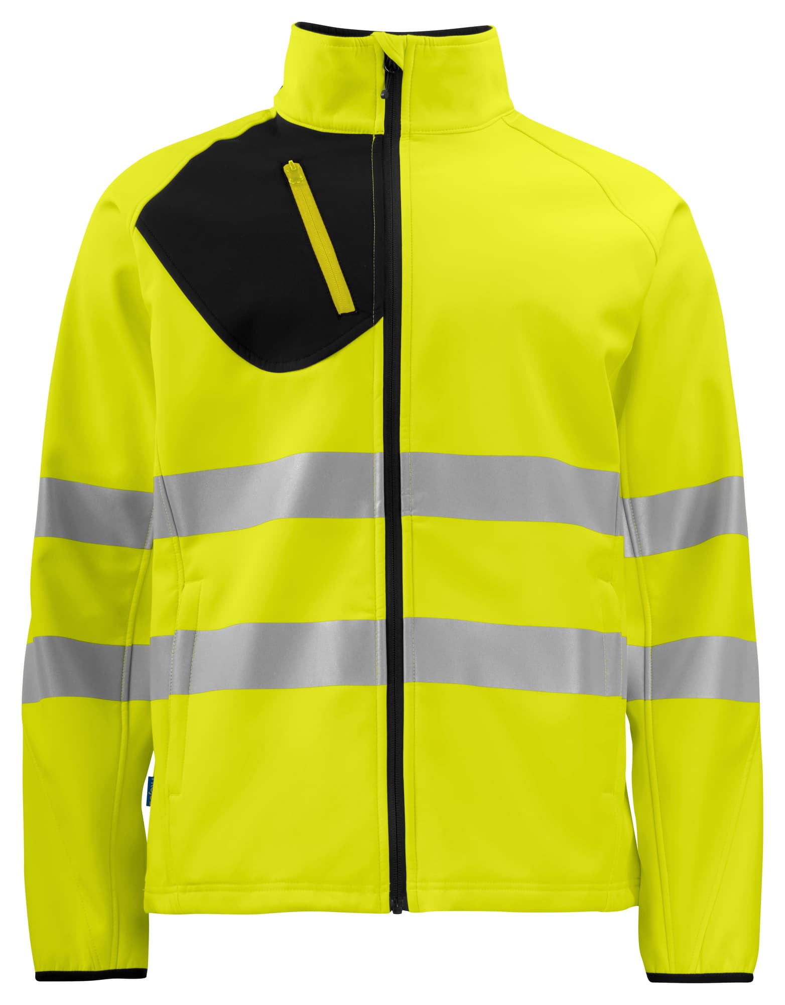 6432 Softshelljakke EN ISO 20471 Kl 3/2, Yellow/Black