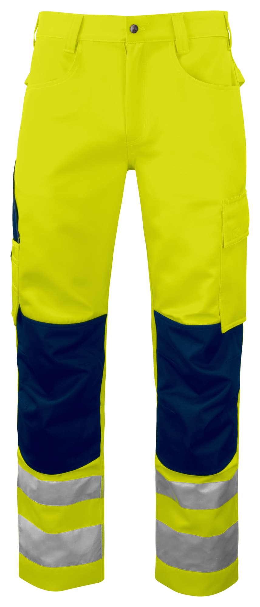 6532 Arbeidsbukse EN ISO 20471 Kl 2, Yellow/Navy