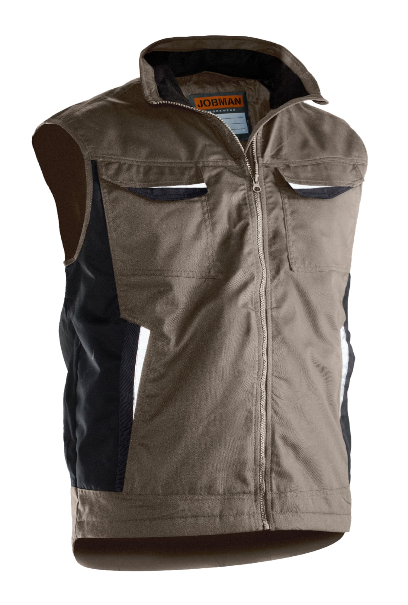 Poly Cotton Padded Vest, Khaki