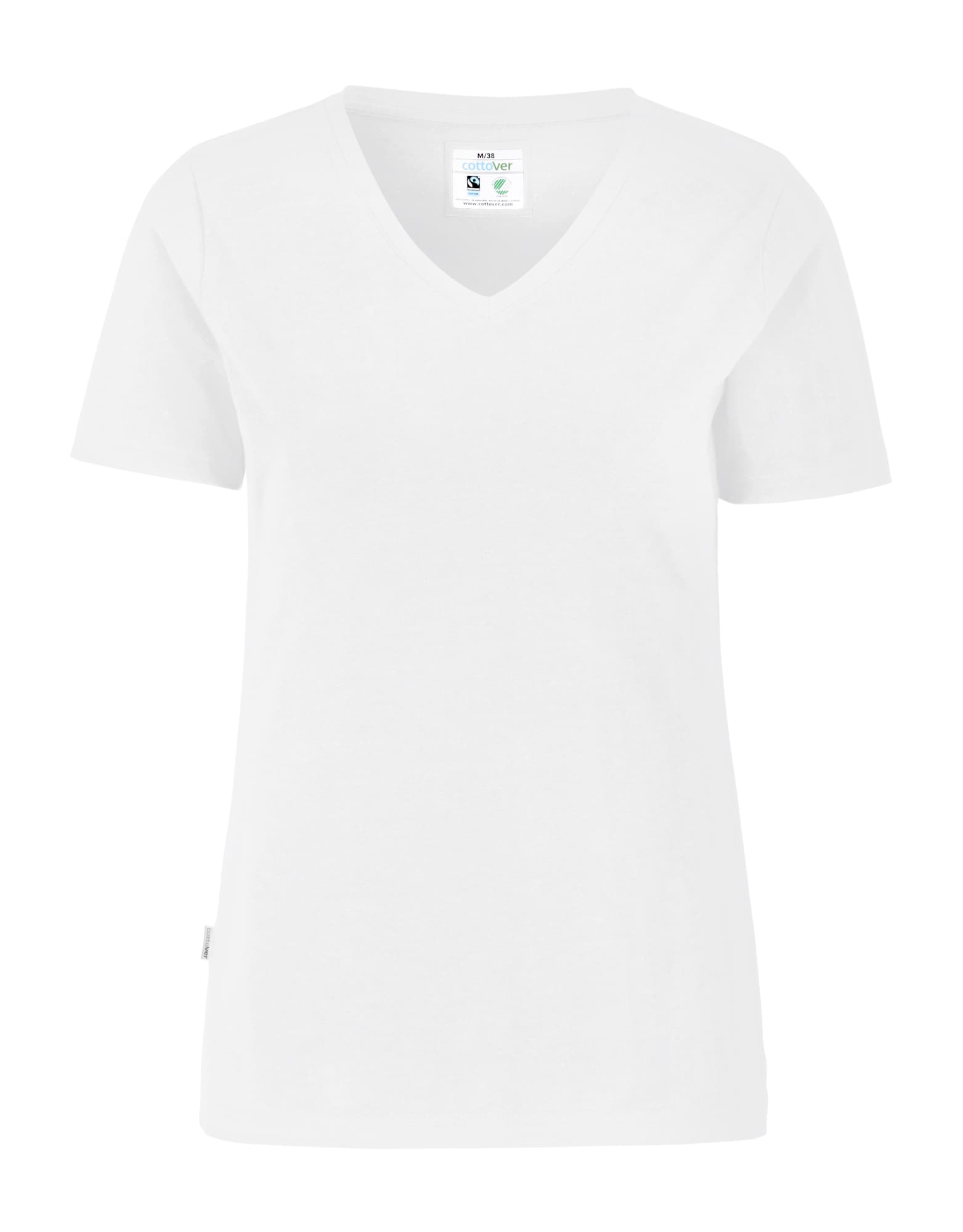 Stretch V-Neck Lady, White