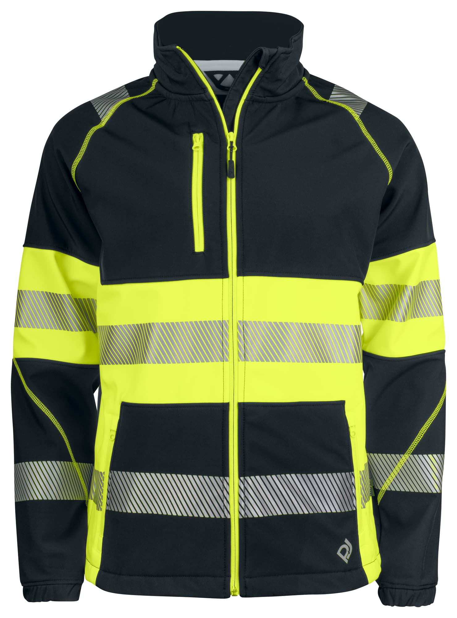 6443 Softshelljakke EN ISO 20471 Kl 1, Yellow/Black