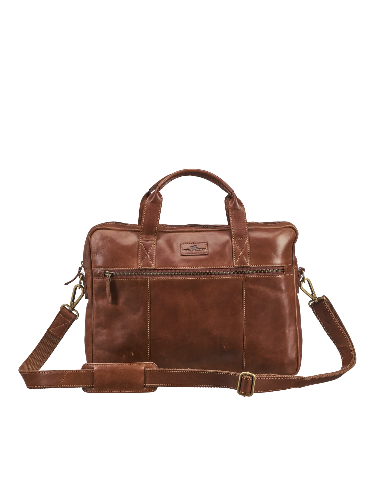 Leather Line Briefcase, Cognac
