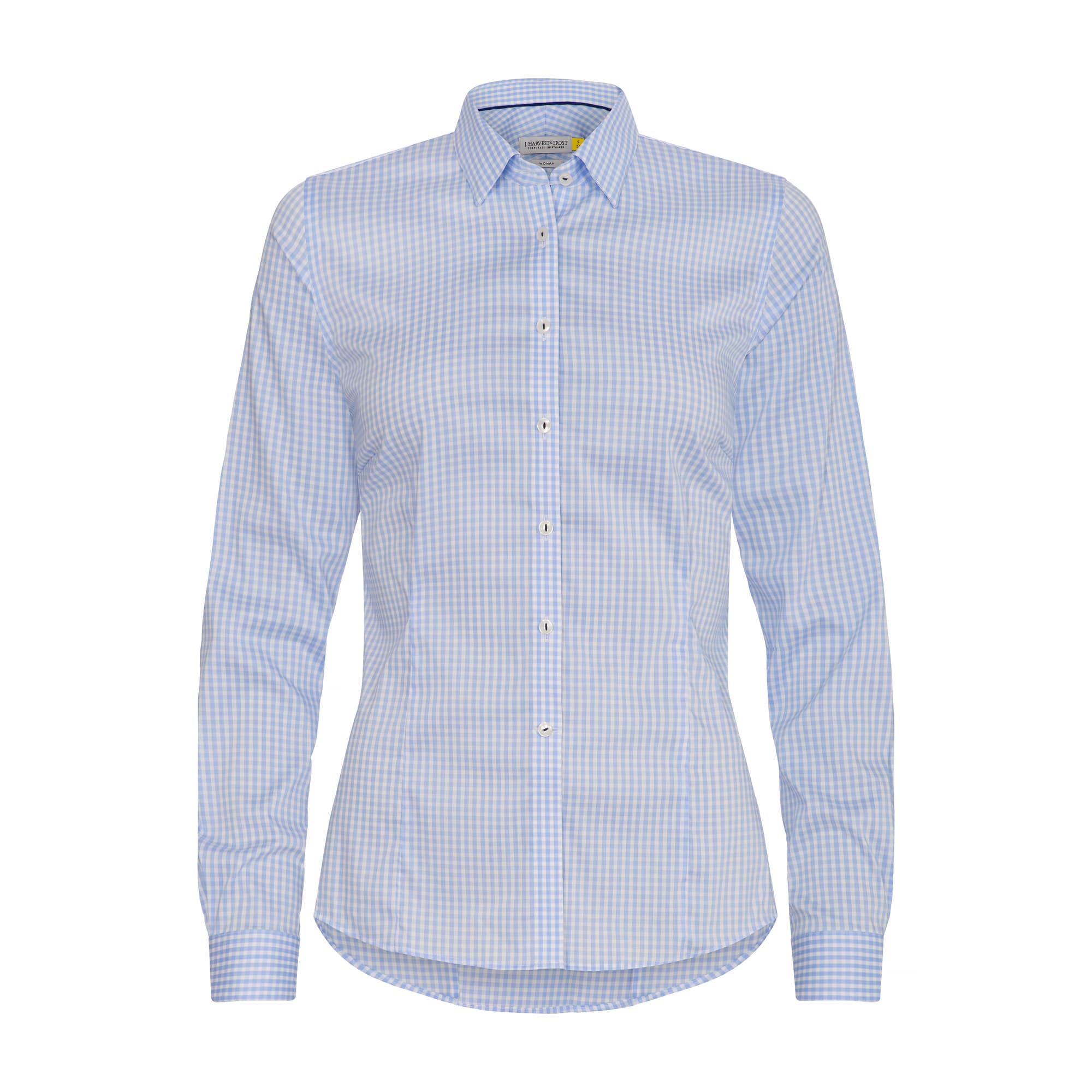JH&F Yellow Bow 53 Woman, Sky Blue Check