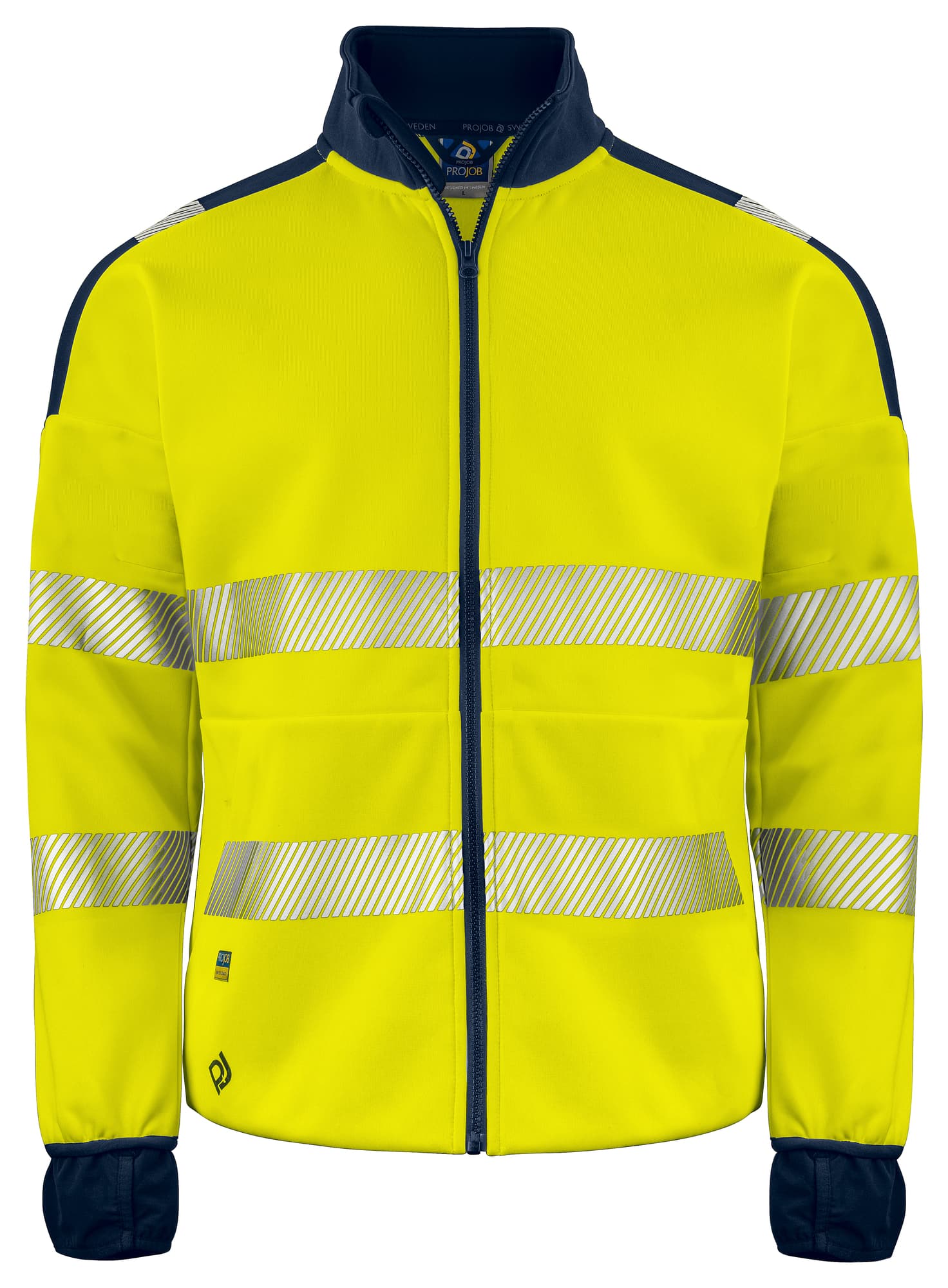 6109 Sweatshirt EN ISO 20471 Kl 3/2, Yellow/Navy