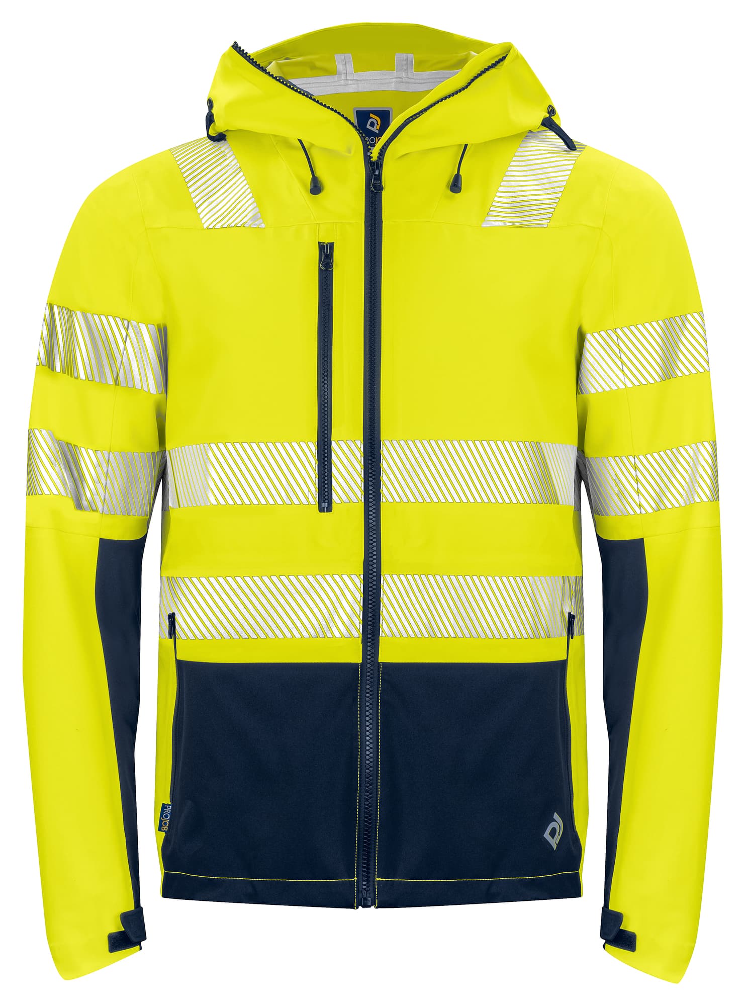 6416 Skalljakke EN ISO 20471 Kl 3/2, Yellow/Navy