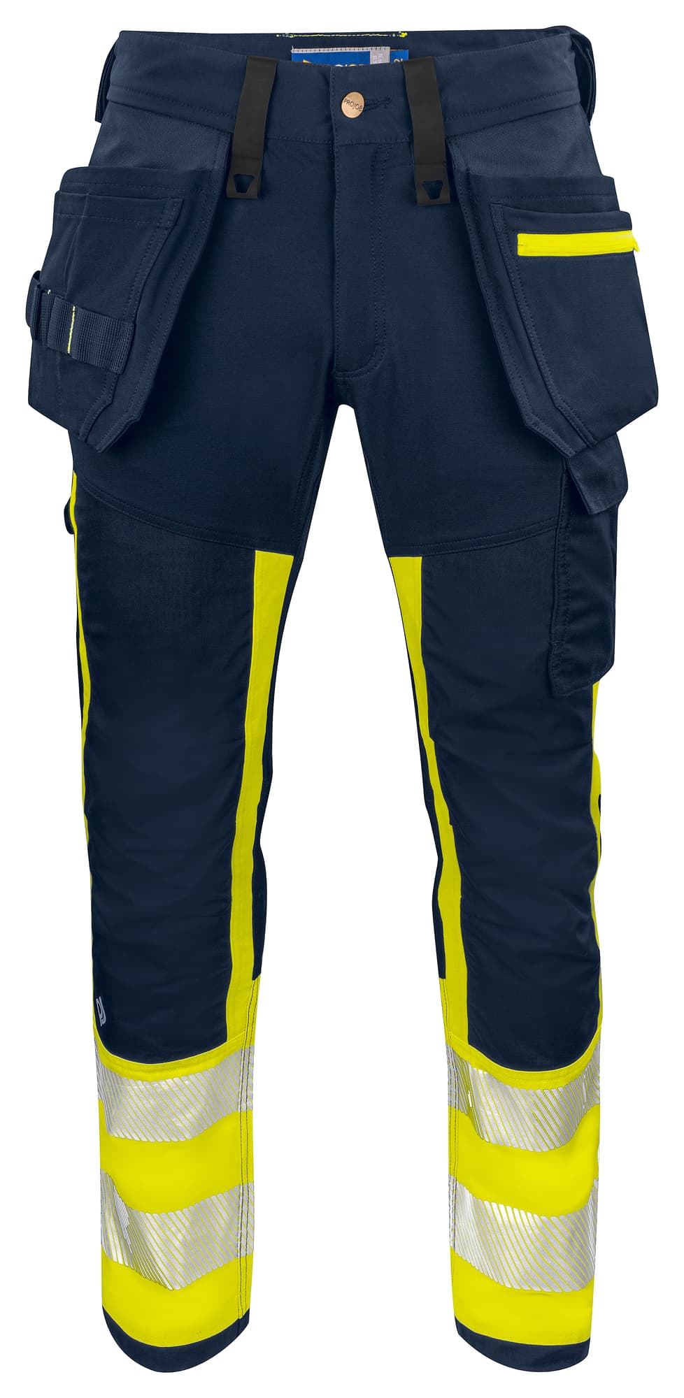 6540 Håndverksbukse EN ISO 20471 Kl 1, Yellow/Navy