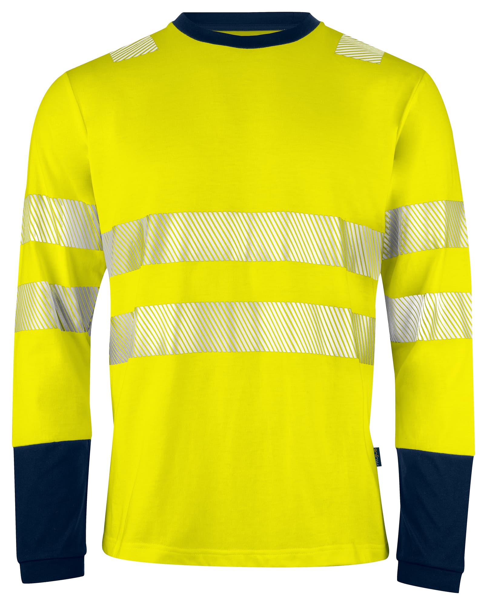 6014 T-shirt Langermet EN ISO 20471 Kl 3/2, Yellow/Navy
