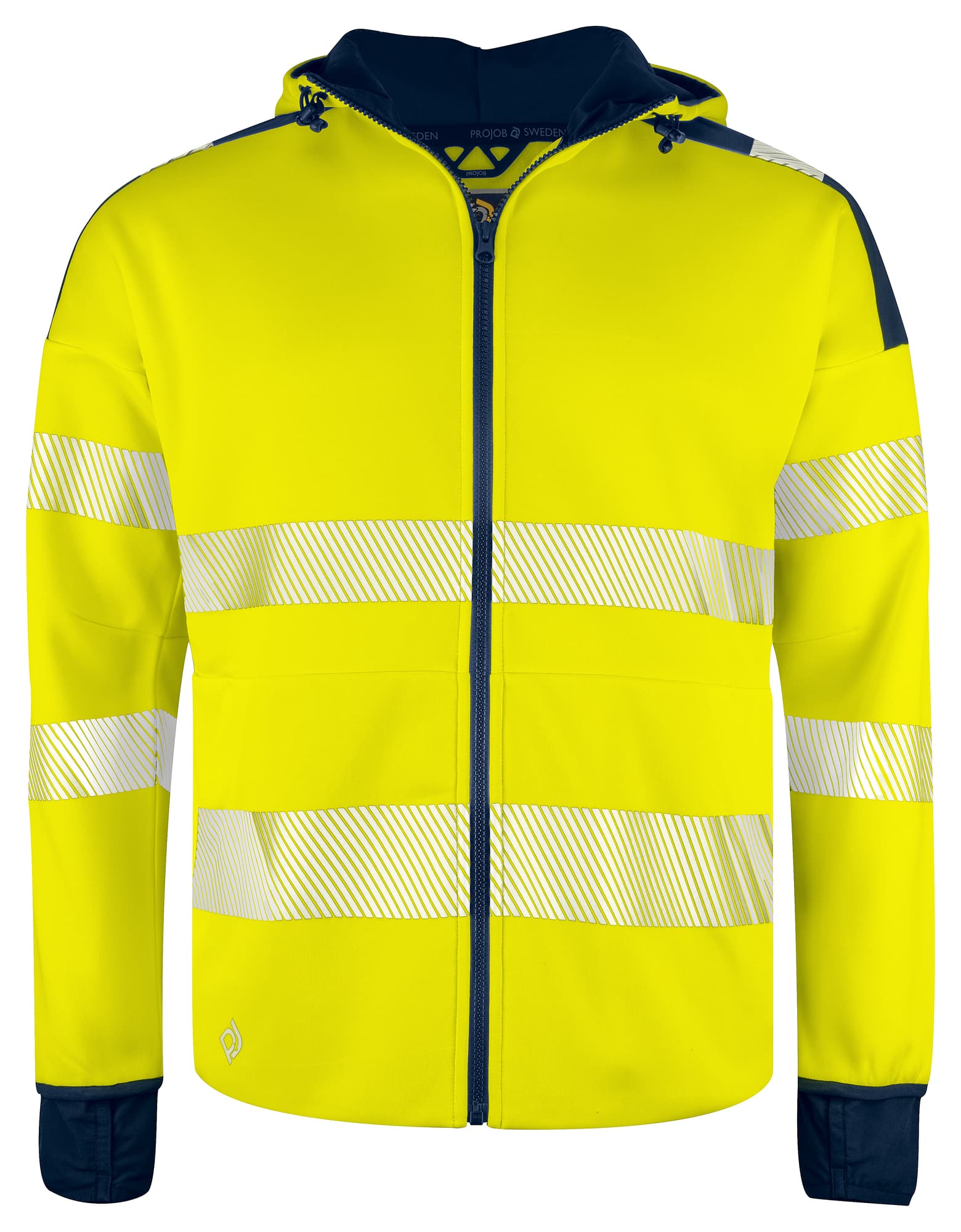 6110 Hettejakke EN ISO 20471 Kl 3/2, Yellow/Navy