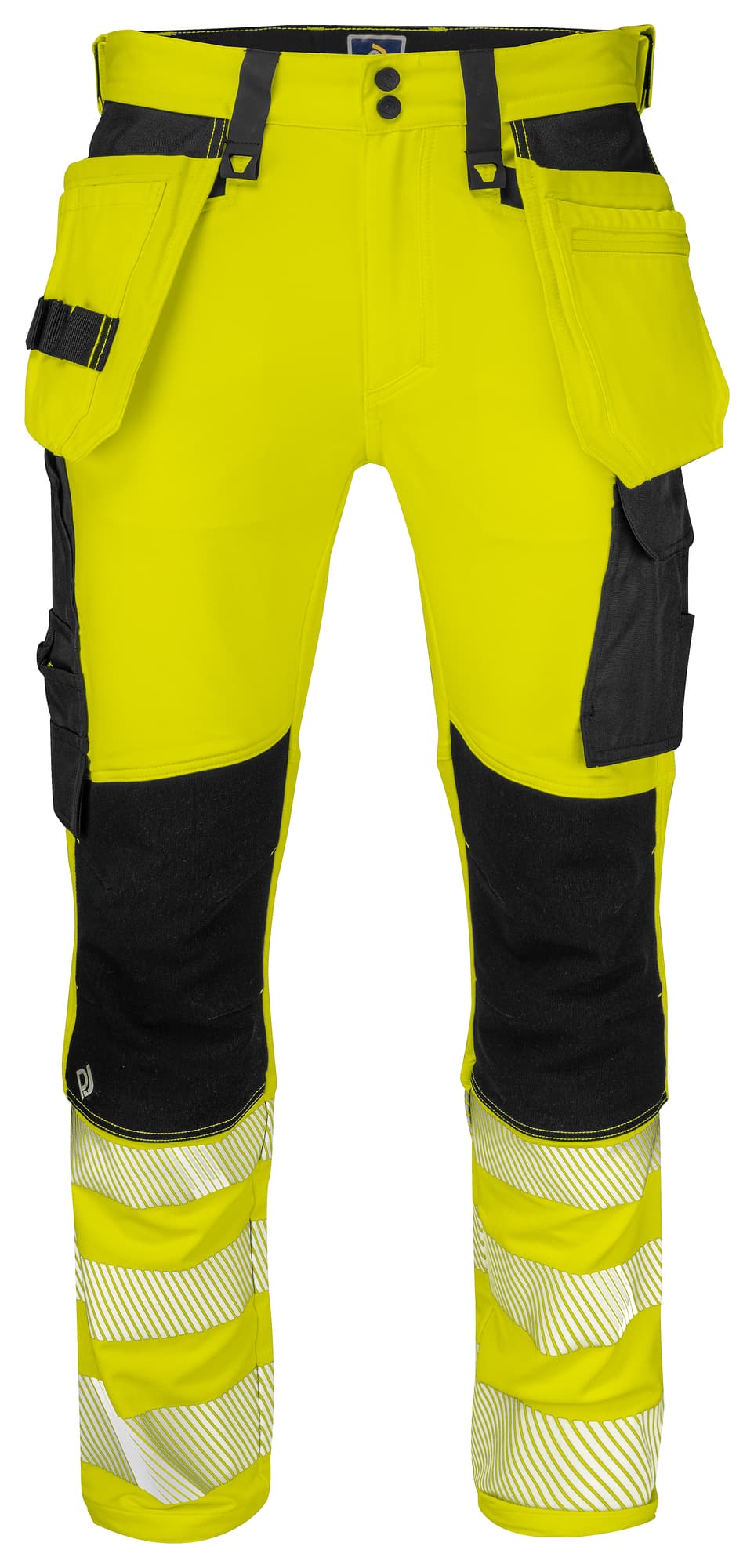 6571 Håndverksbukse Stretch EN ISO 20471 Kl 2, Yellow/Black