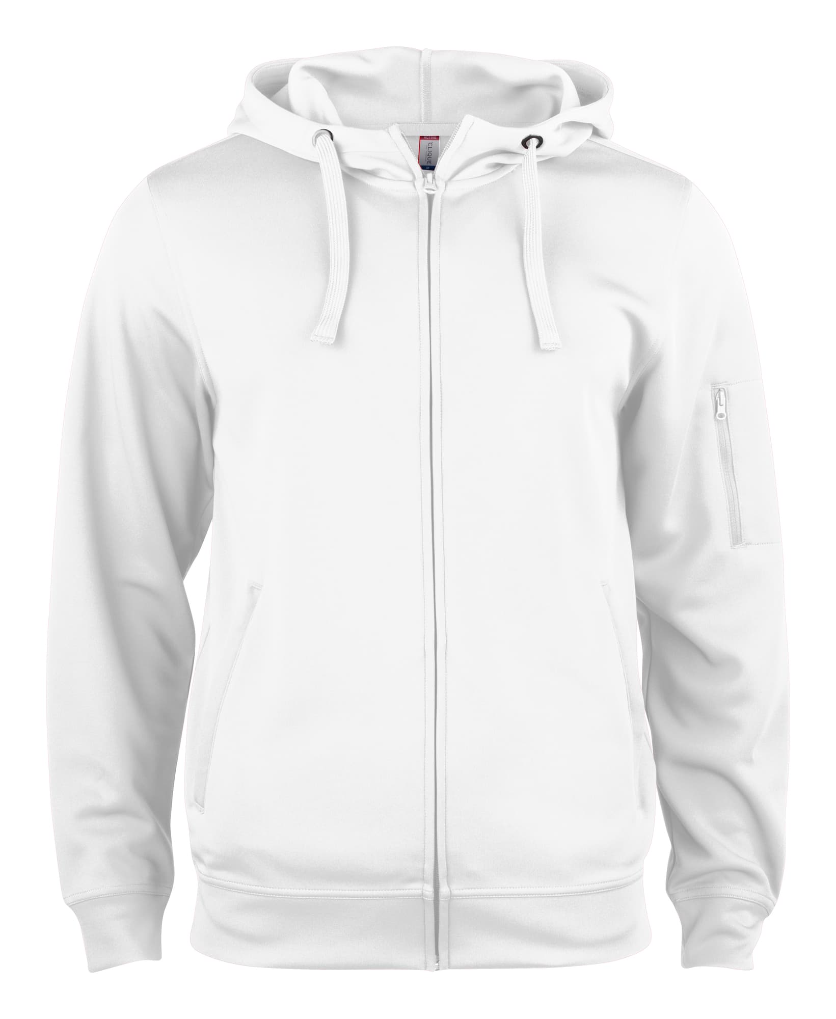 Basic Active Hoody Full Zip, White