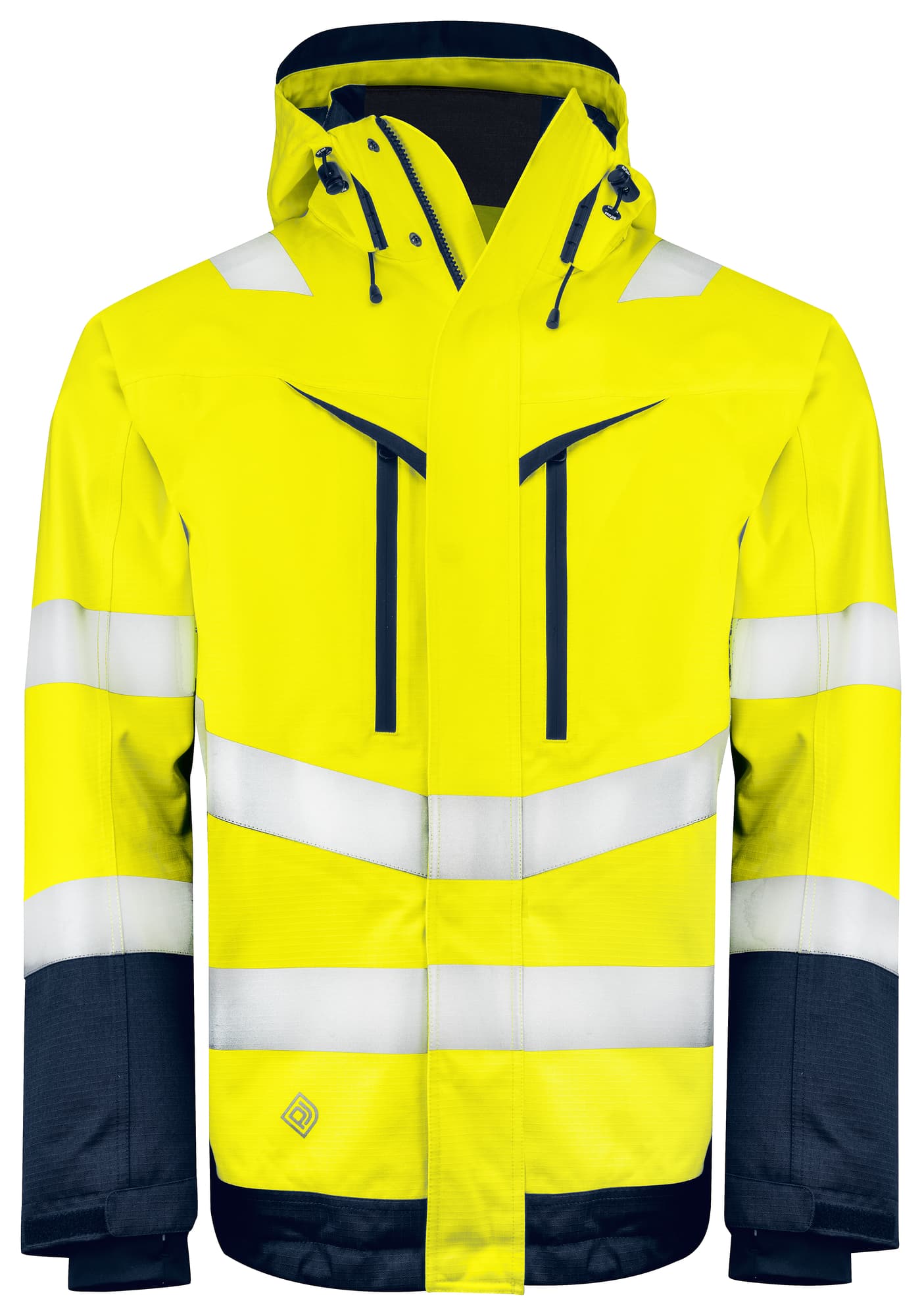 6453 Funksjonsjakke EN ISO 20471 KLASSE 3 Fôret, Yellow / Navy