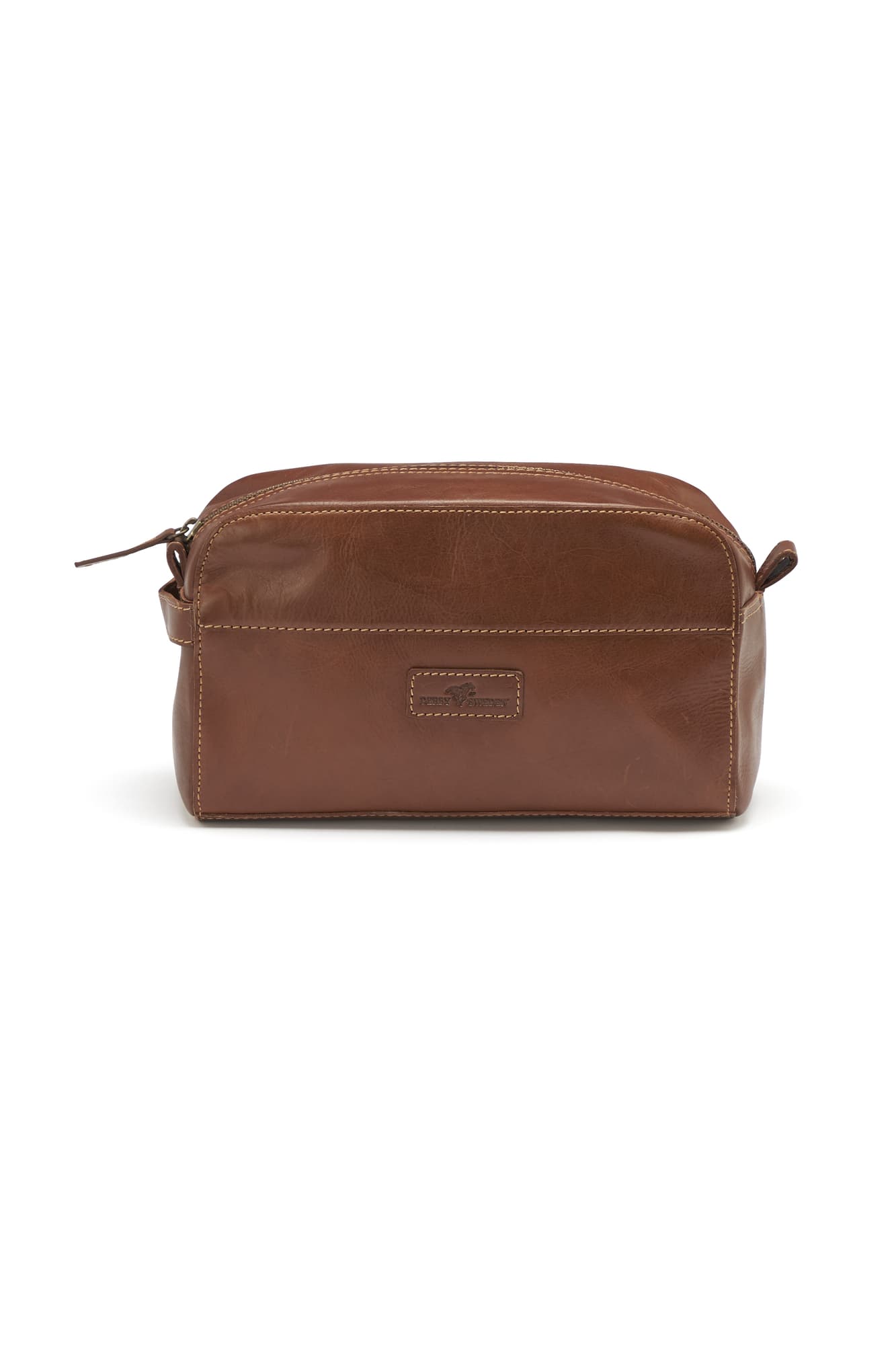 Leather Line Toilet Case, Cognac