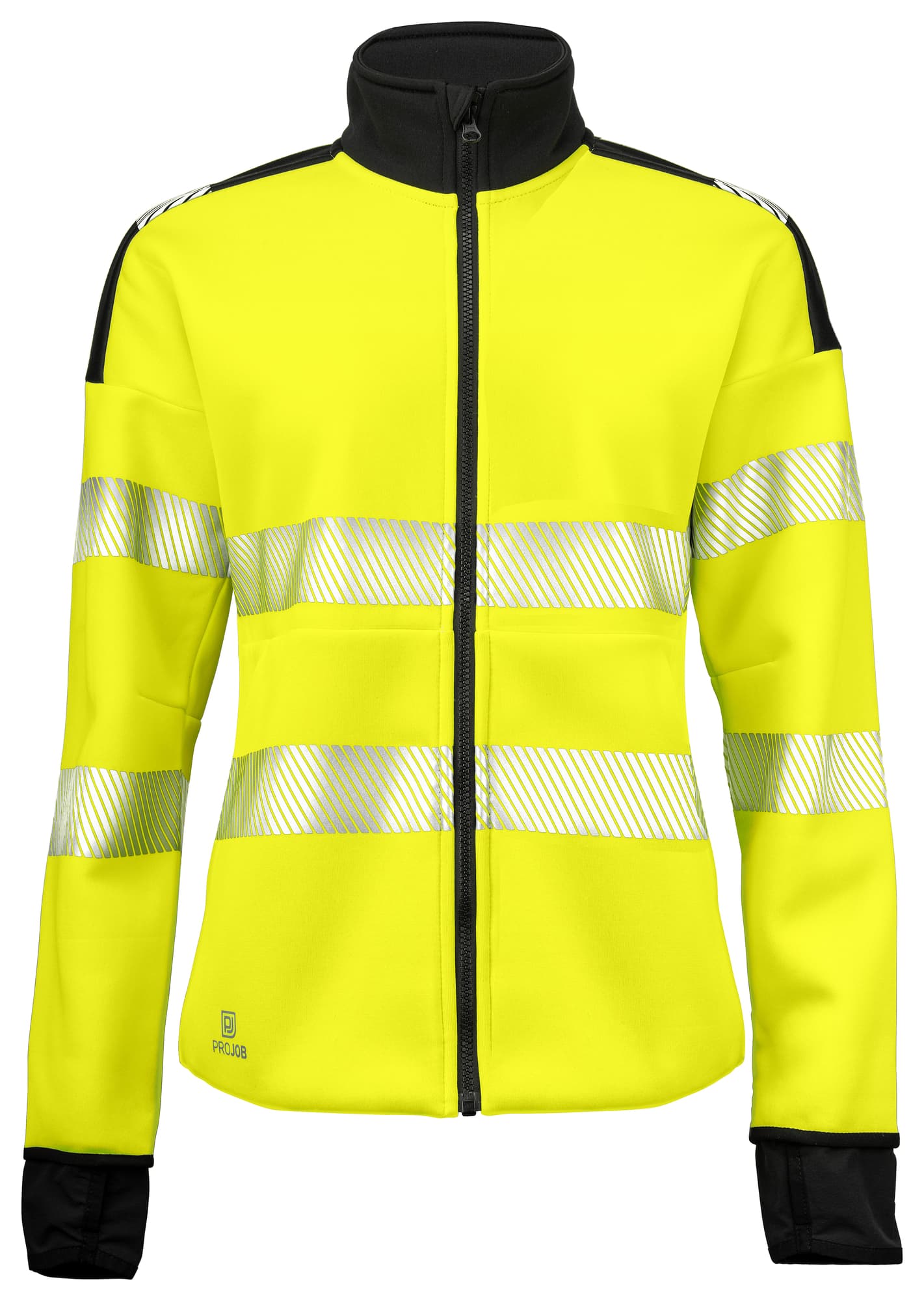 6111 Sweatshirt Dame EN ISO 20471 Kl 3/2, Yellow/Black