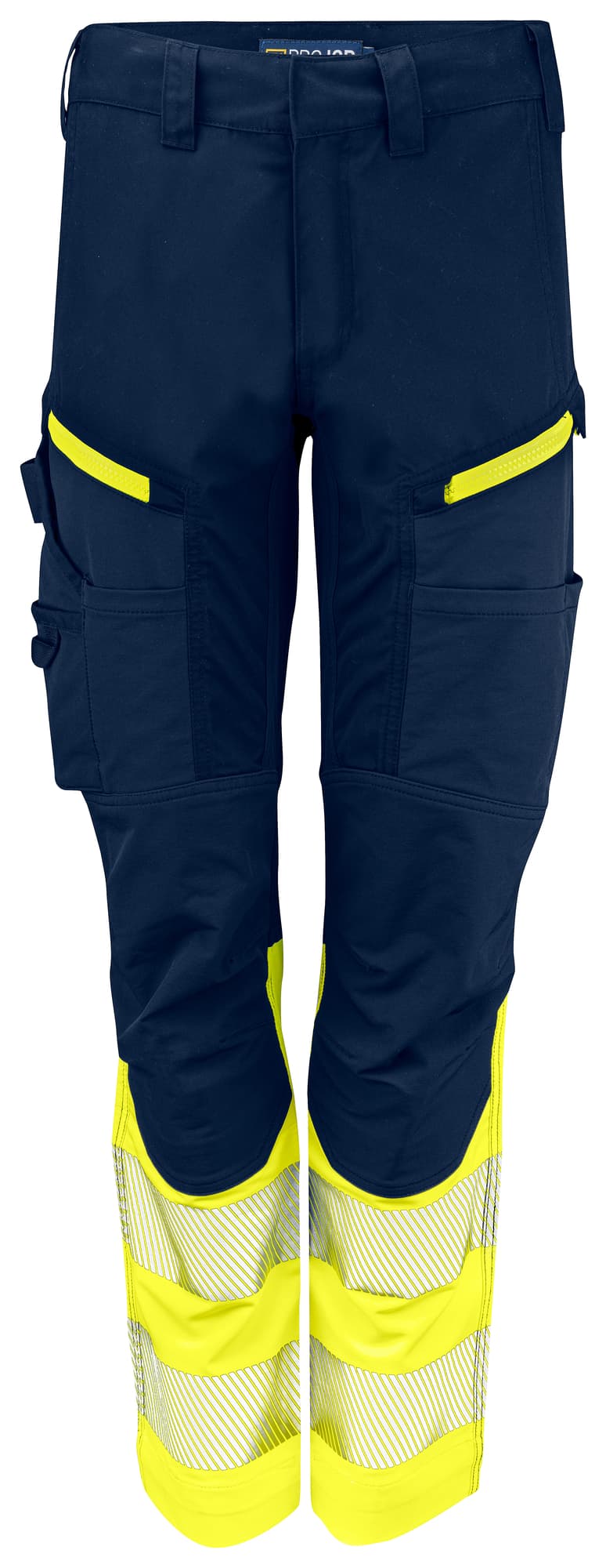 6538 Servicebukse Stretch Dame EN ISO 20471 Klasse 1, Yellow/Navy
