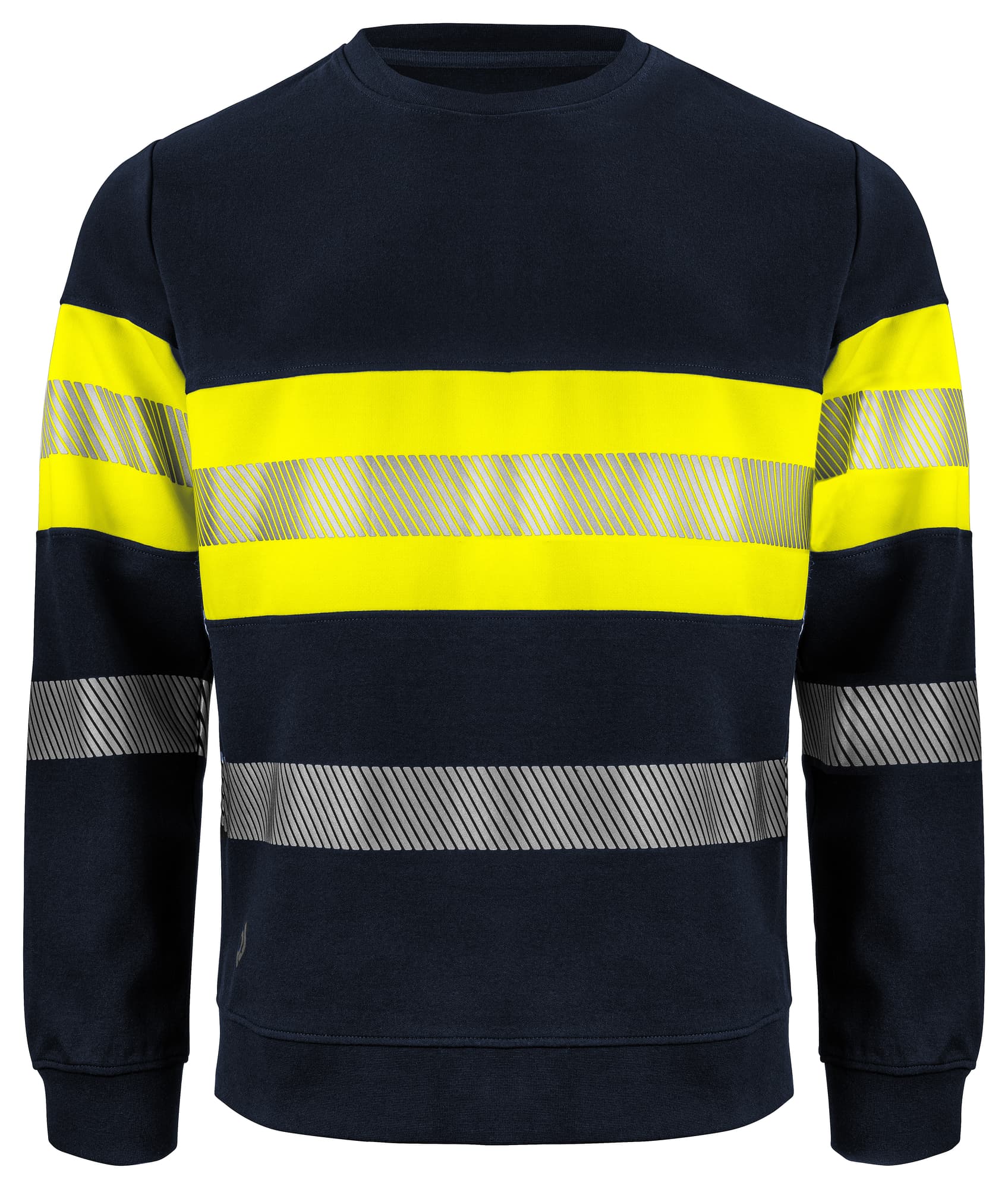 6129 Sweatshirt EN ISO 20471 Kl 1, Gul/Marin