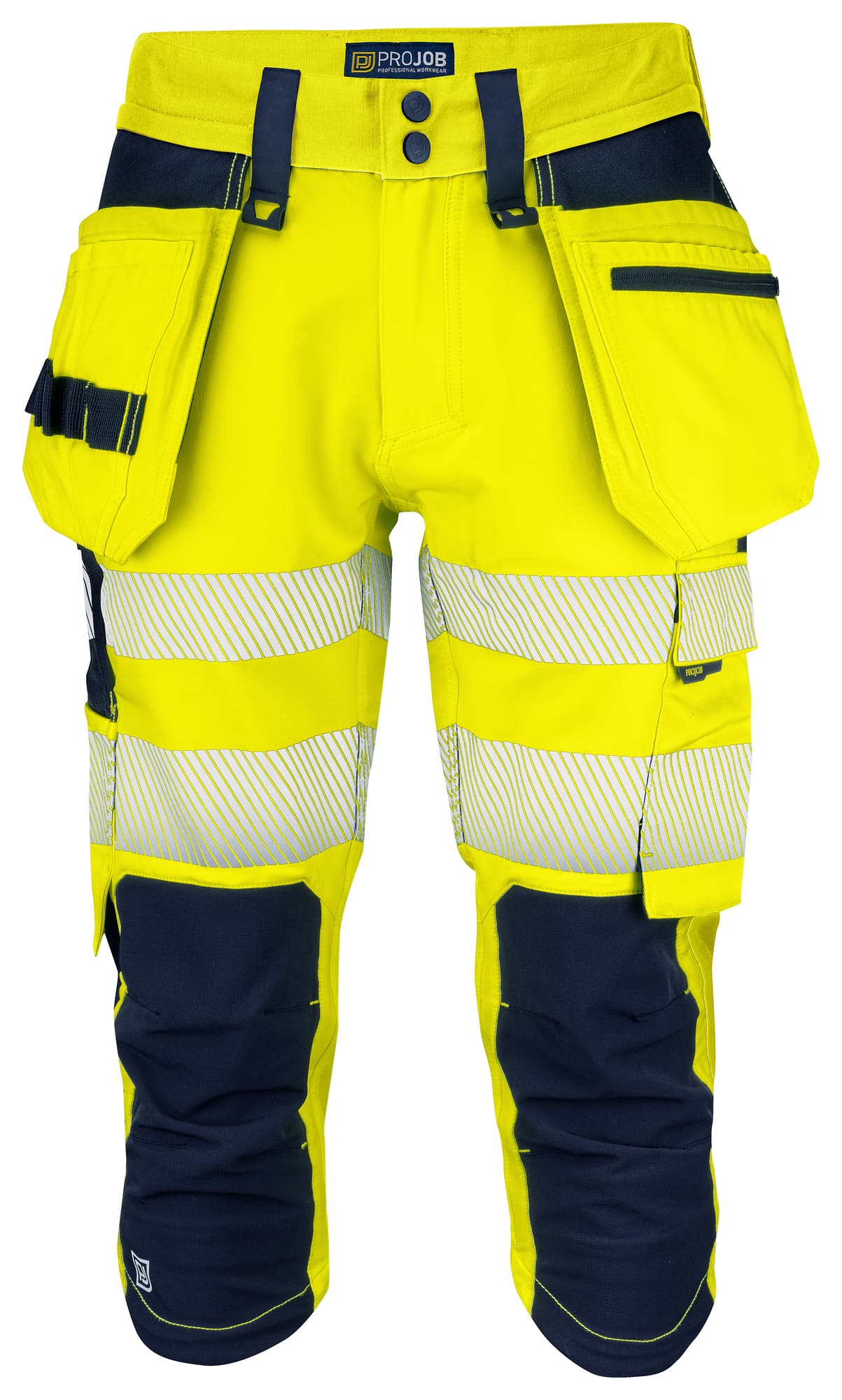 6577 Piratbukse EN ISO 20471 Kl 2/1, Yellow/Navy