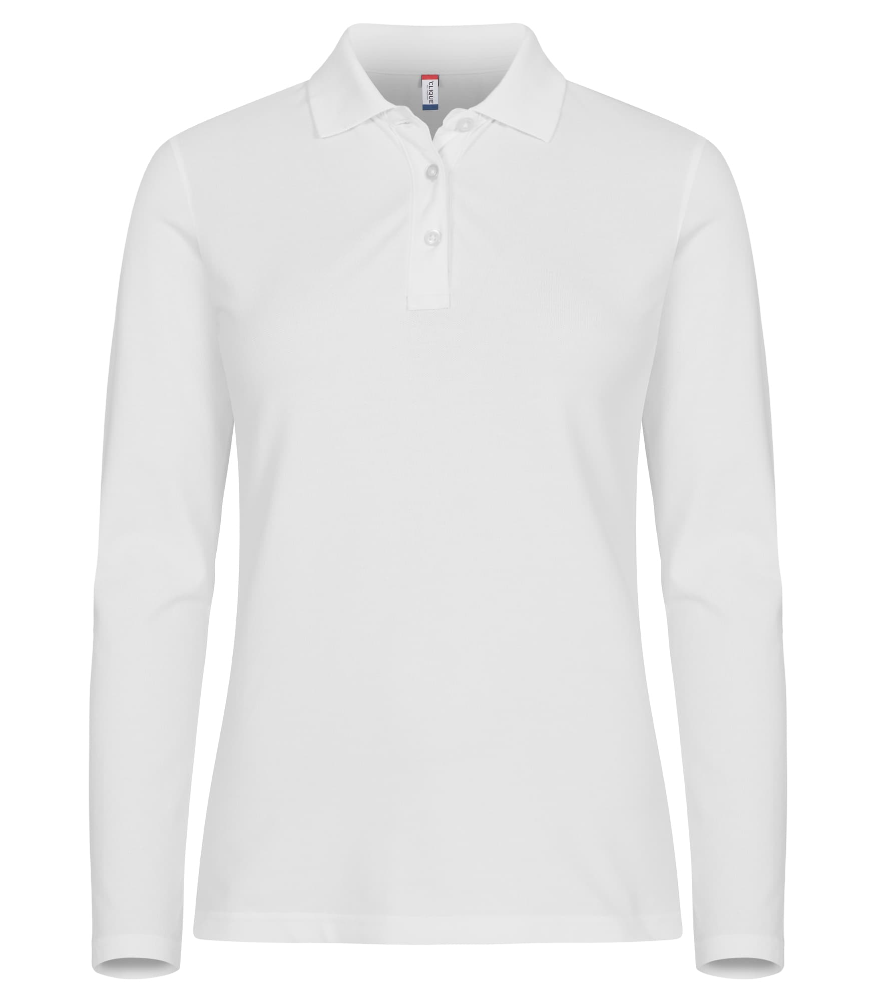 Stretch Premium Polo L/S Women, White