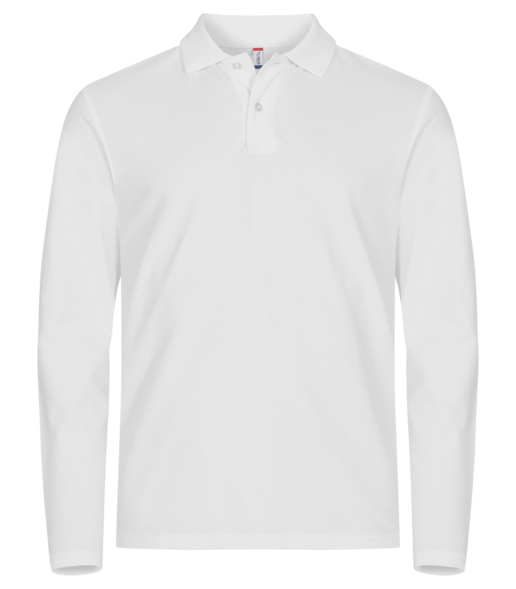 Stretch Premium Polo L/S, White