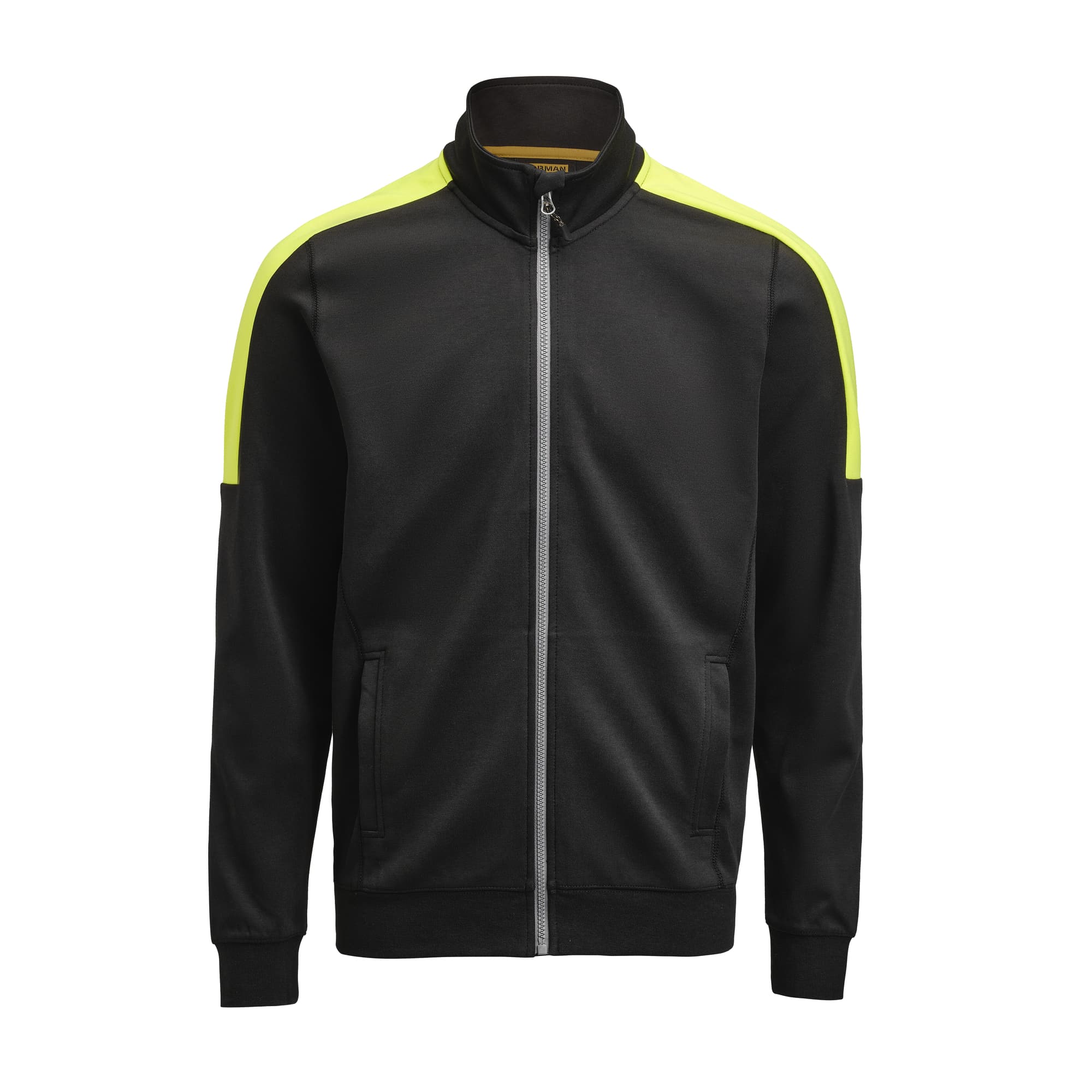 Sweatshirt w Full-Zip, Black/Yellow