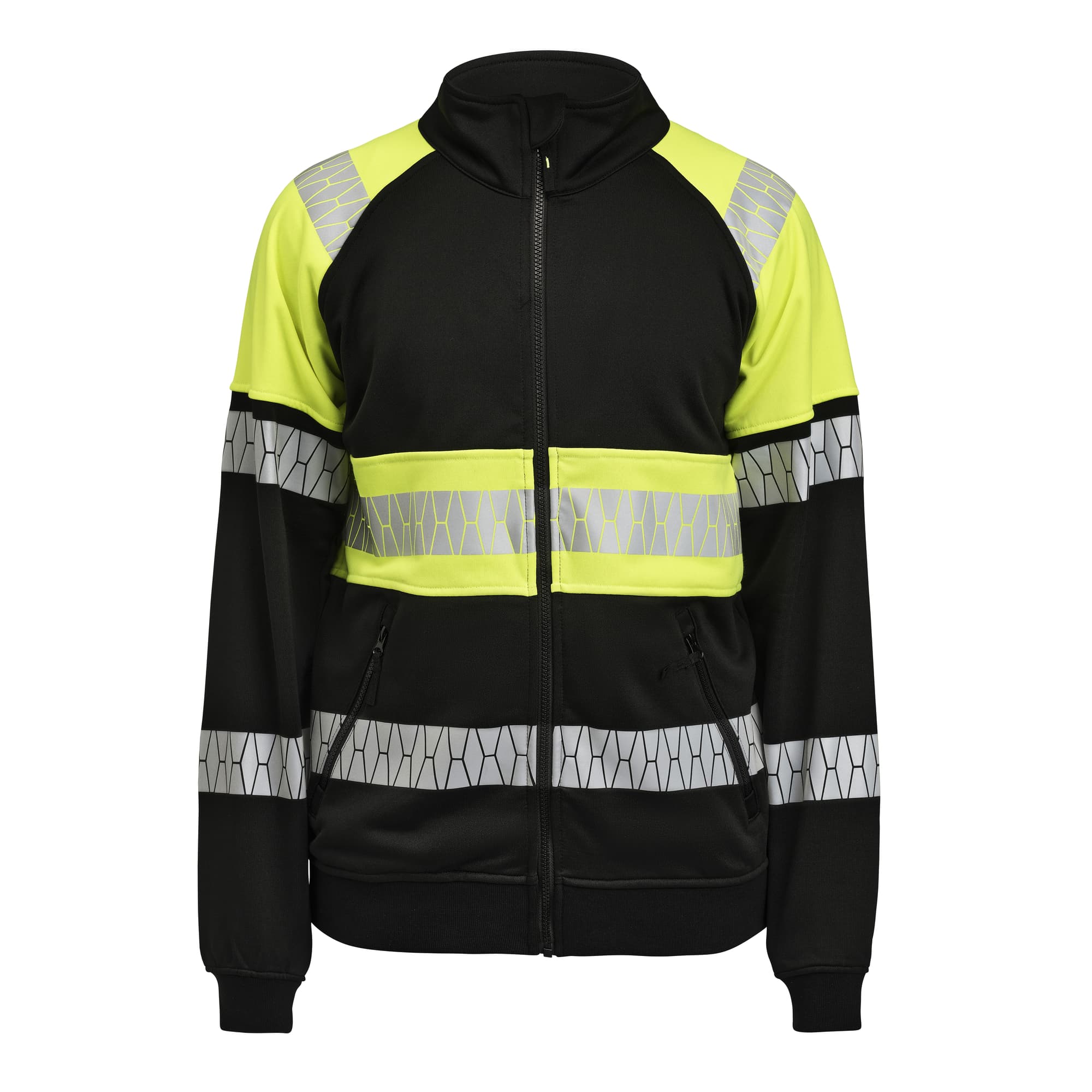 Sweatshirt Full-Zip Hi-Vis, Black/Yellow