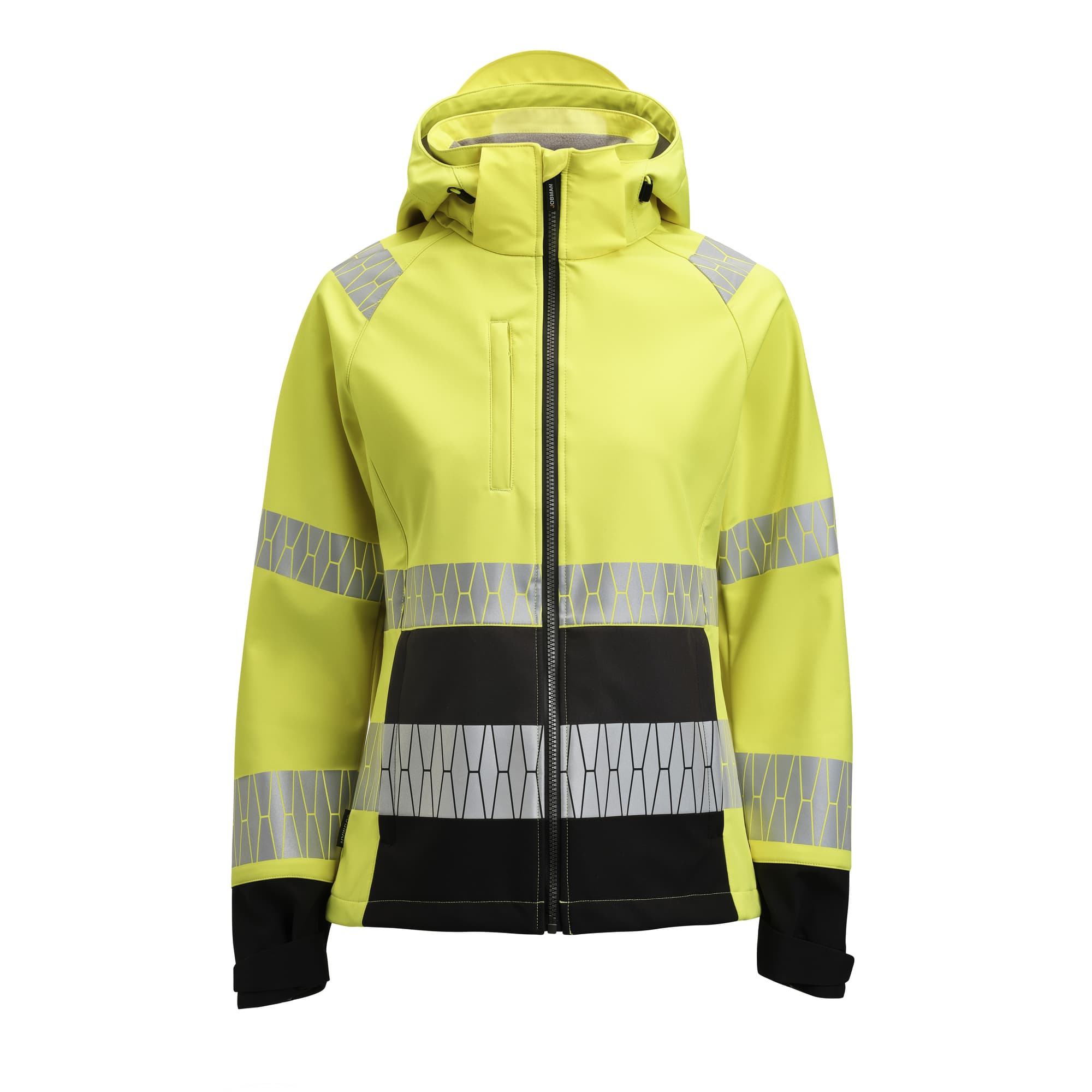 Womens Softshell Jacket Hi-Vis, Yellow/Black