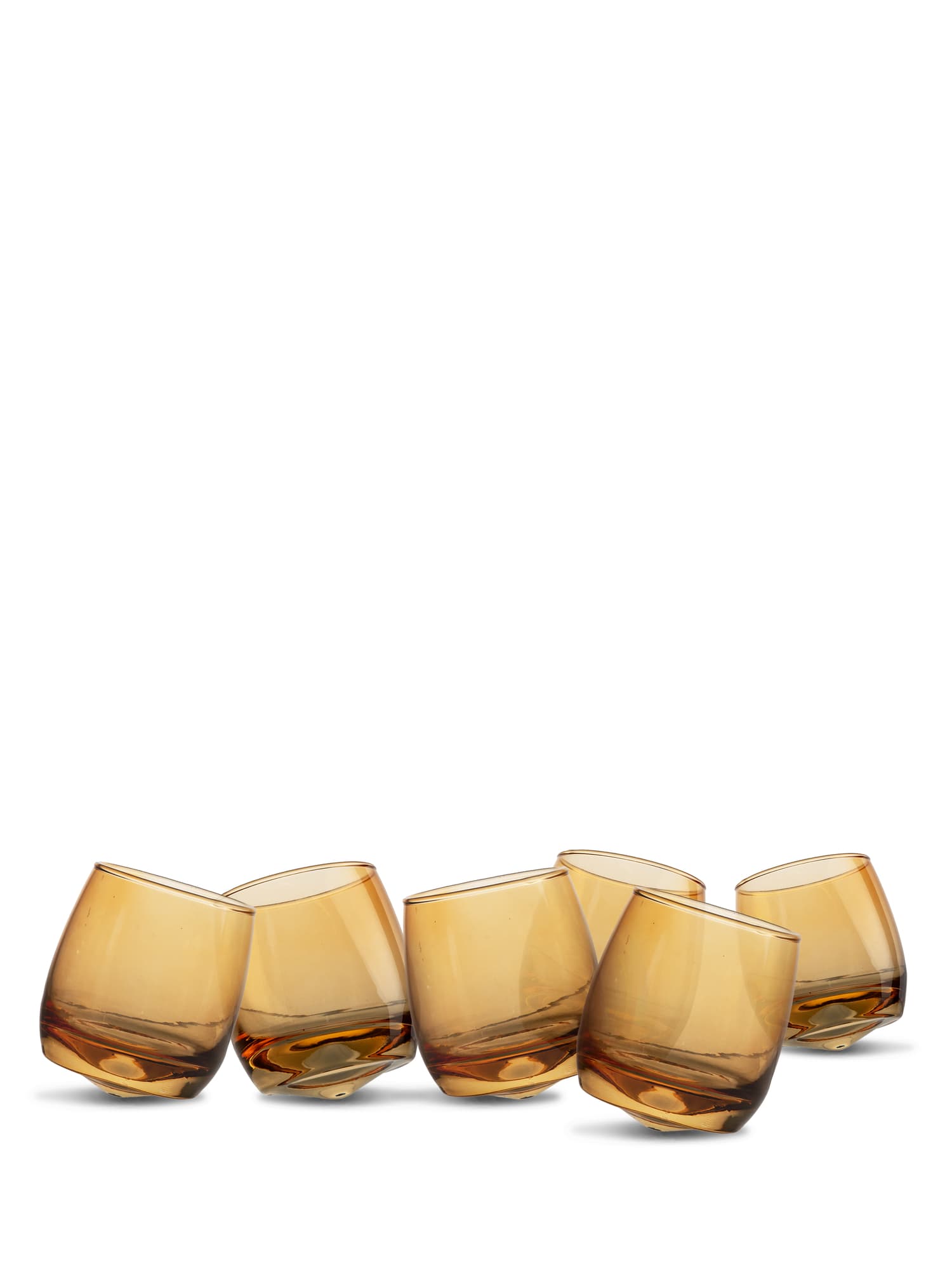 Tumblerglass med avrundet bunn, 6-pk., Amber
