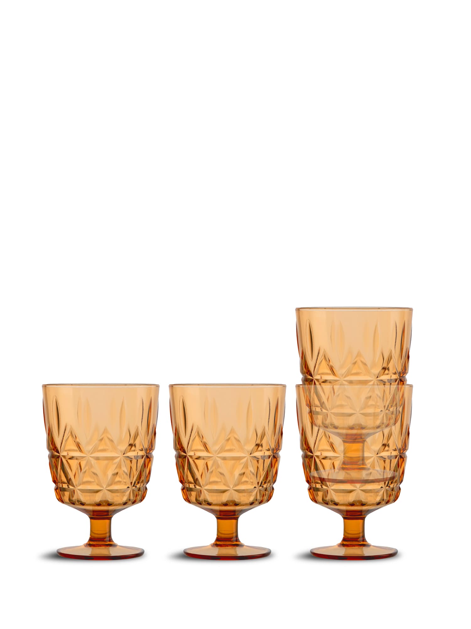 Piknik Juni glass, 4-pk., Amber