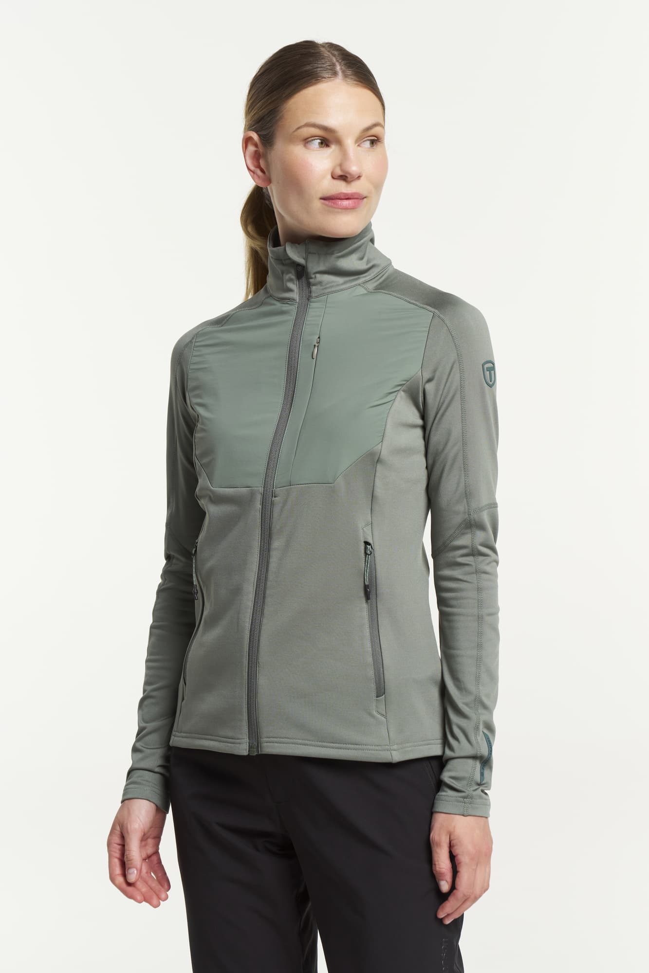 TXlite Windblock Full Zip Women, Grey Green