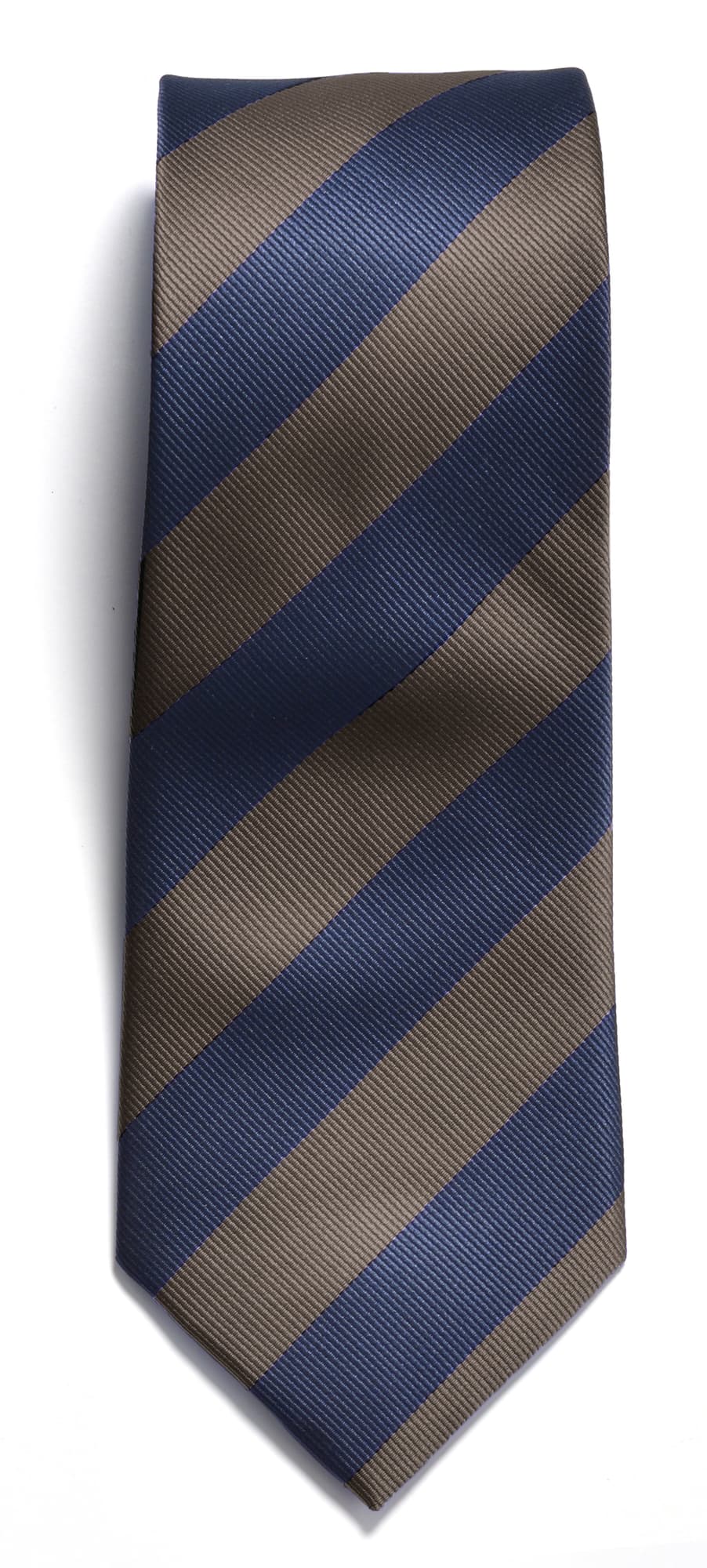 JH&F Tie Regimental Stripe, Navy/Brown