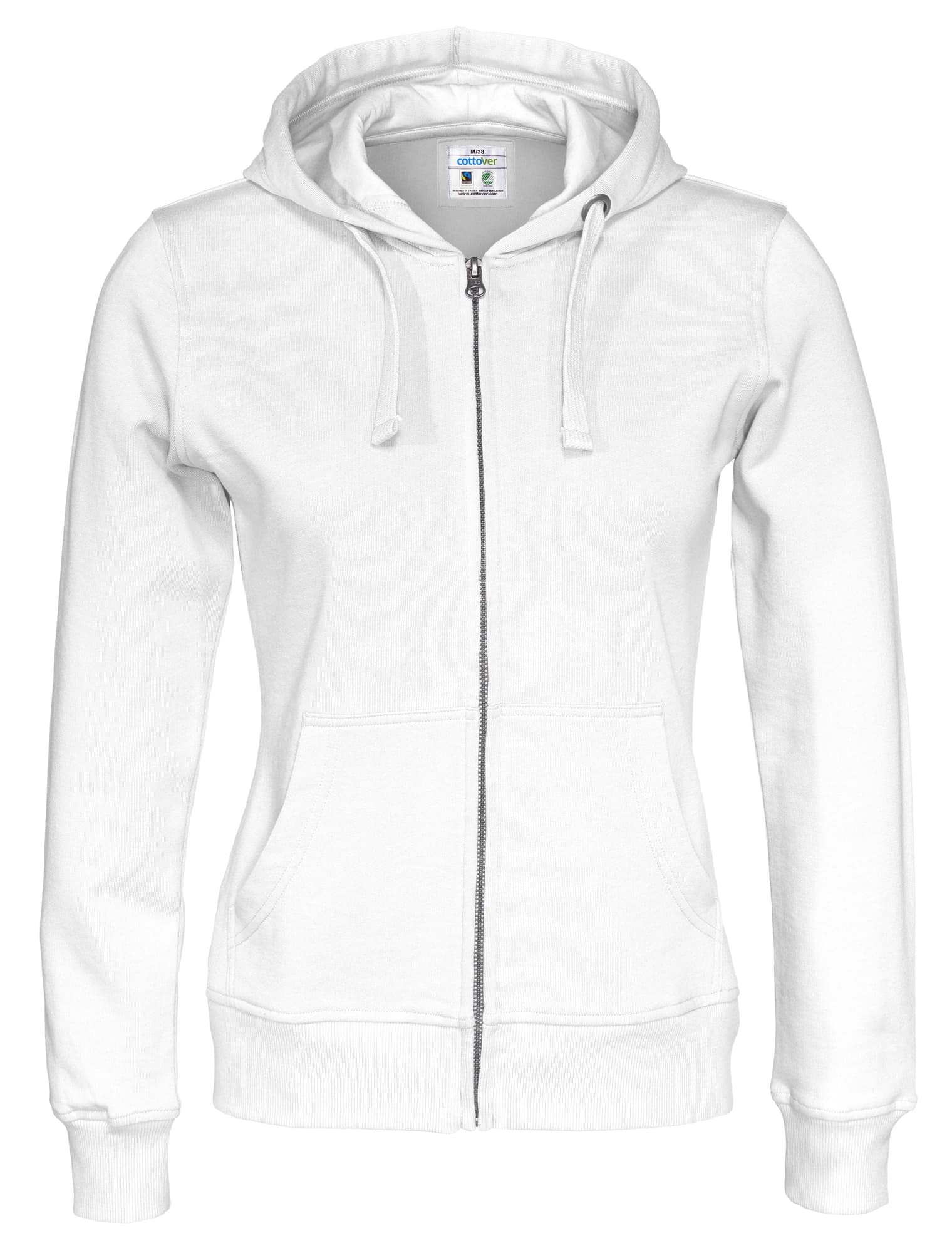 Full Zip Hood Lady, White