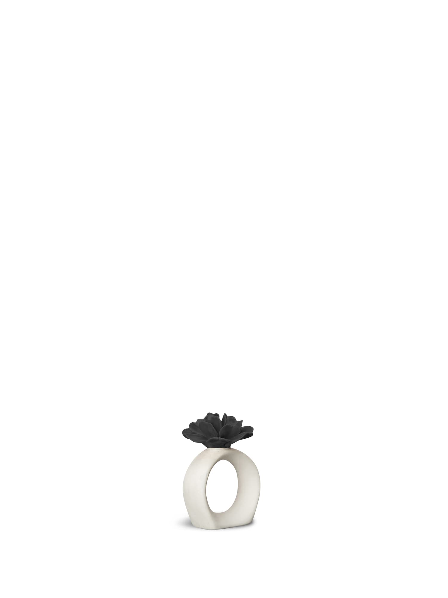 Serviettring Water Lily, Hvit/svart