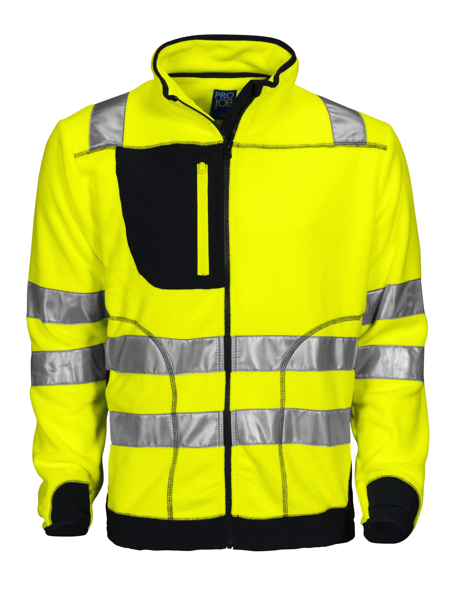 6303 Fleecejakke EN ISO 20471 Kl 3/2, Yellow/Black