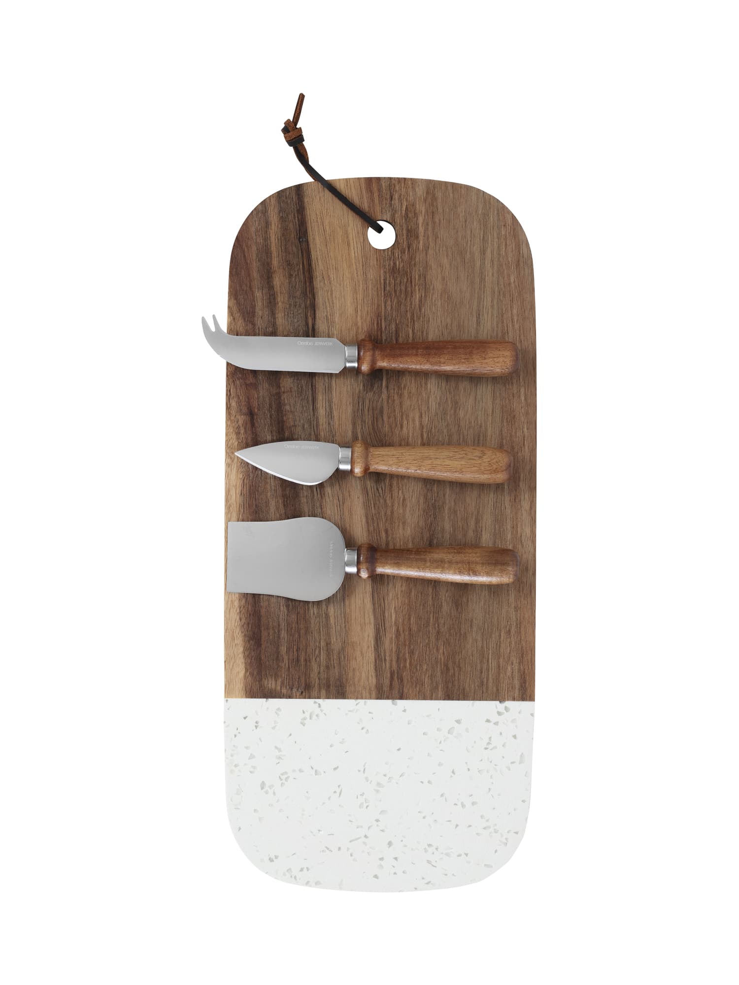 Ostebrett med tre kniver, Acacia