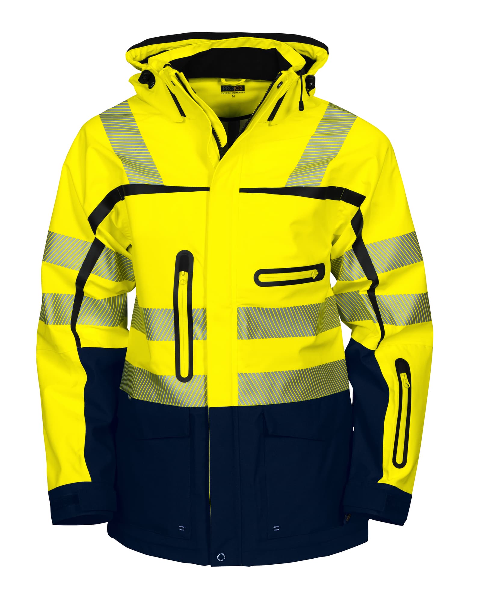 6417 Funksjonsjakke EN ISO 20471 Kl 3/2, Yellow/Navy