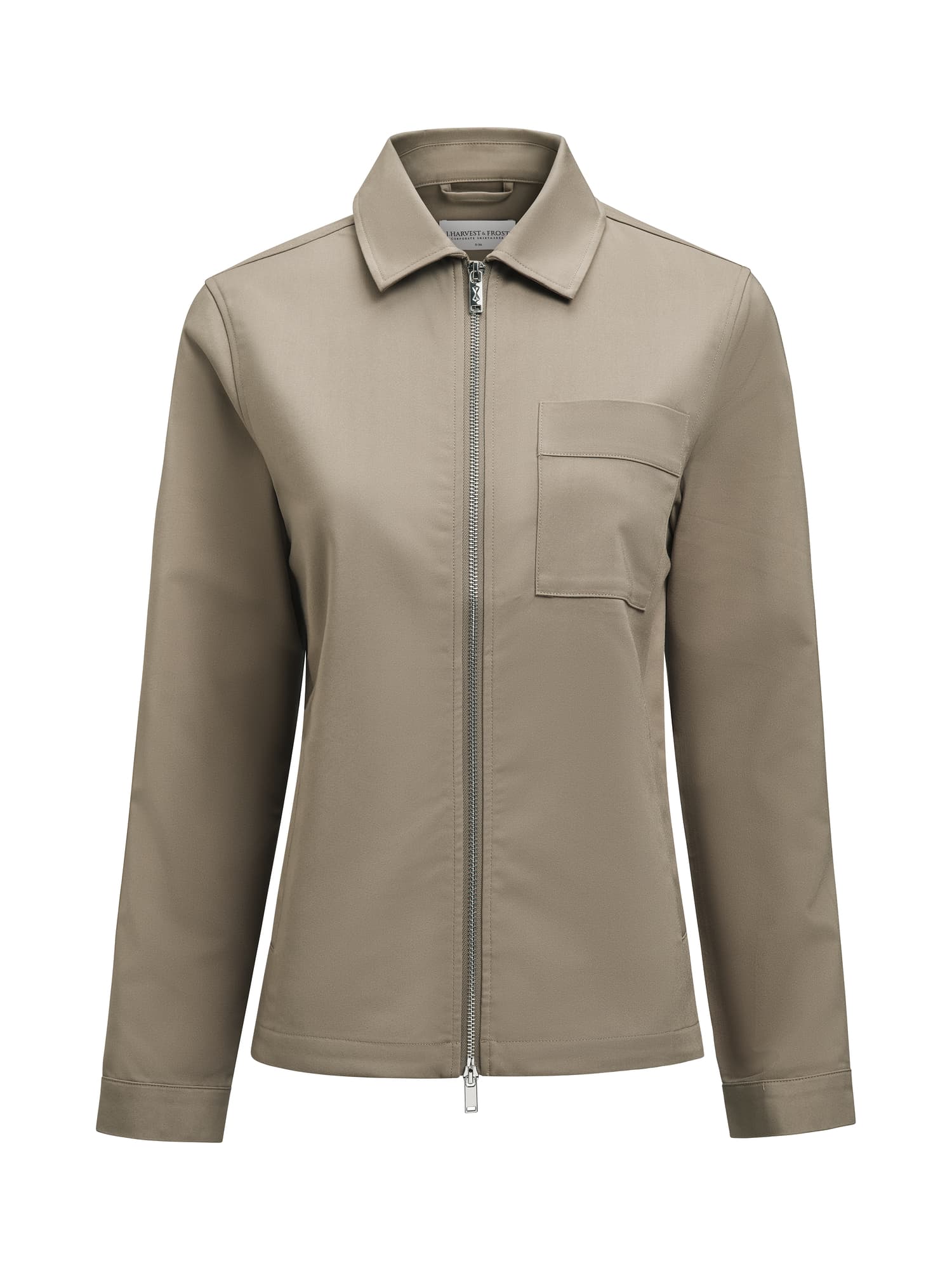 Modern Zip Overshirt Woman, Walnut