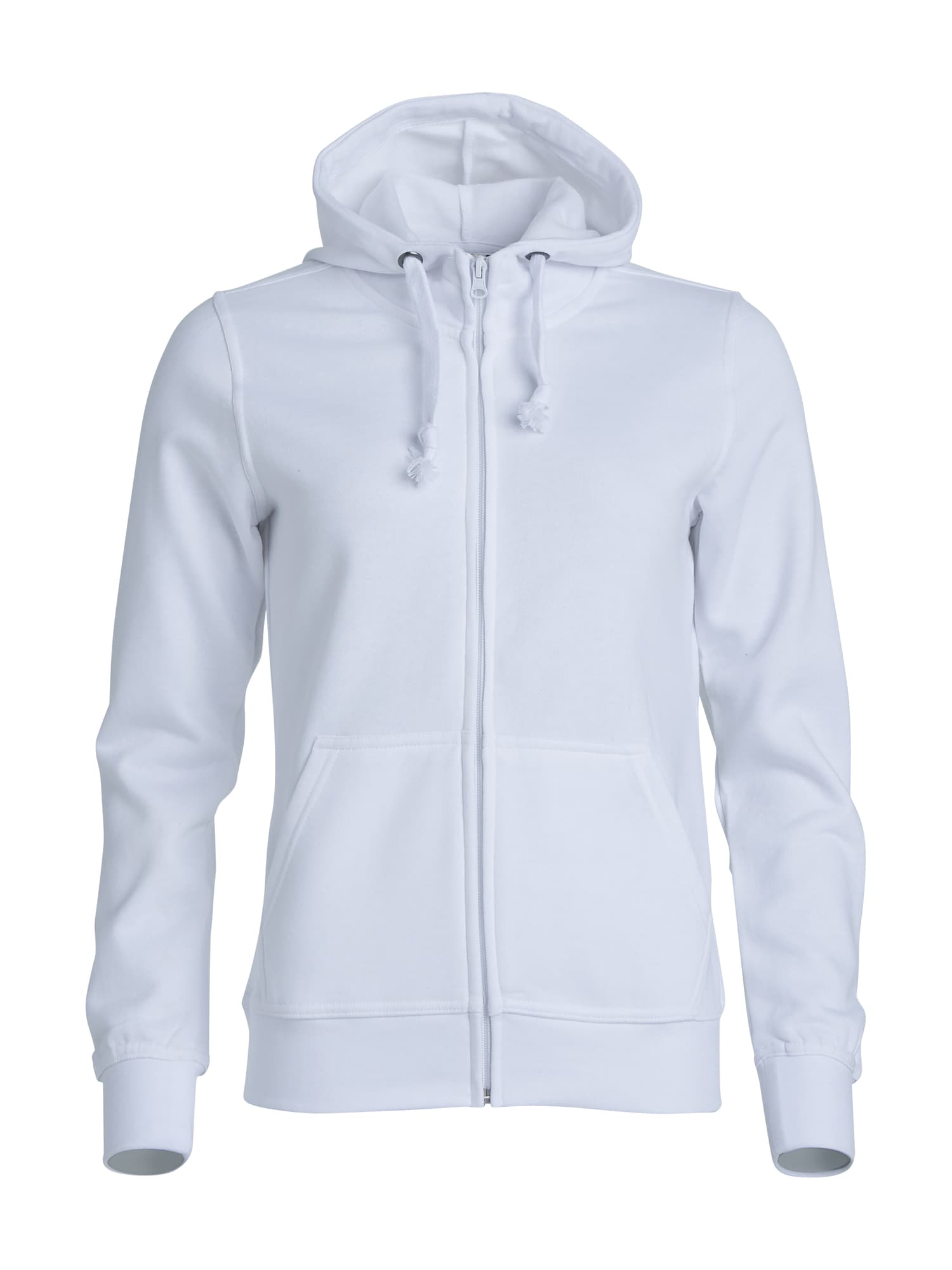 Basic Hoody Full Zip Women, White