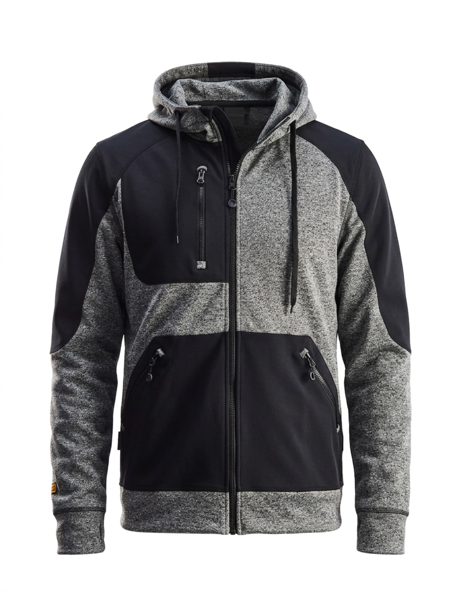 Hoodie Spun-dye, Black Melange/Black