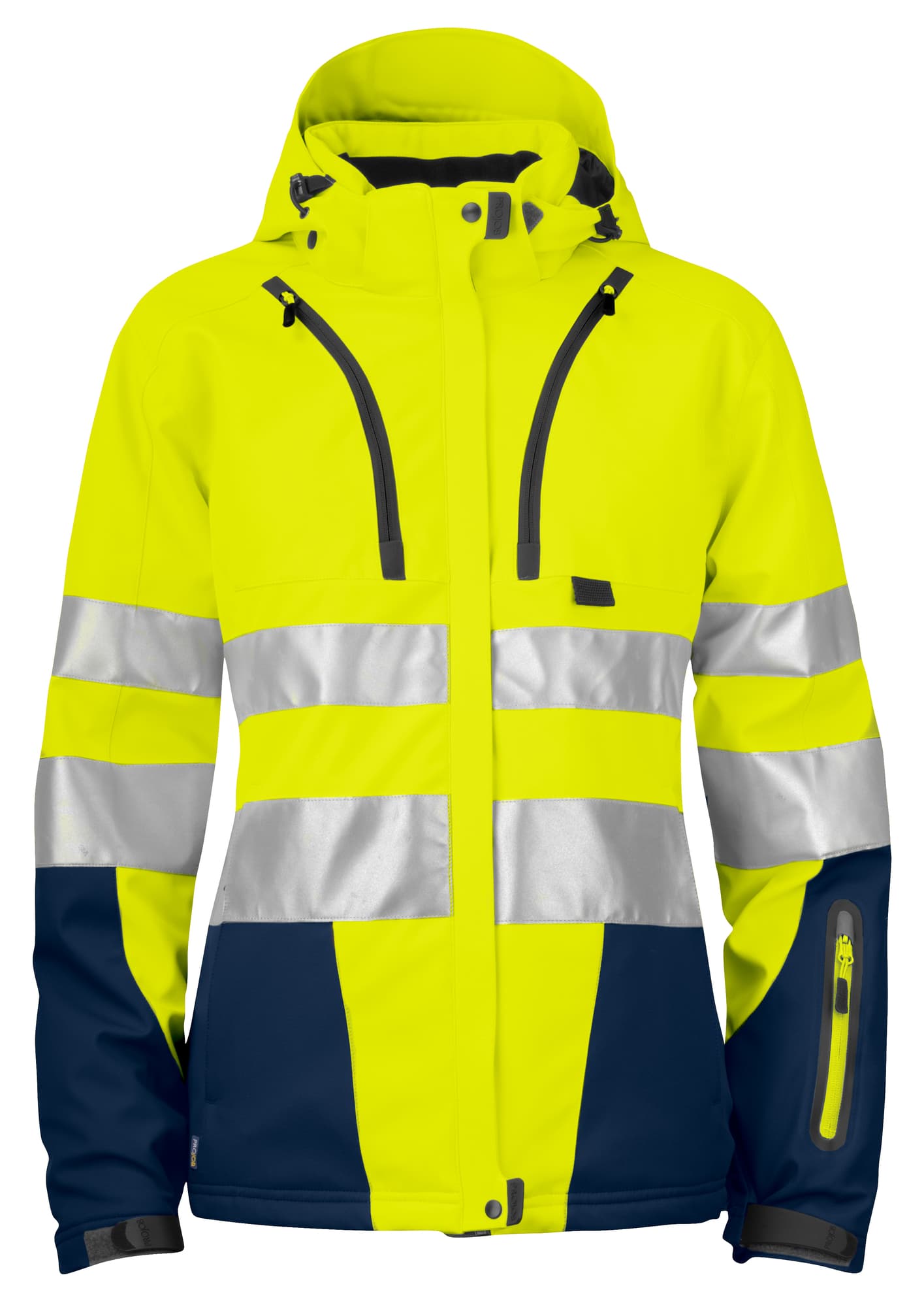6424 Vinterjakke Dame EN ISO 20471 Kl 3/2, Yellow/Navy