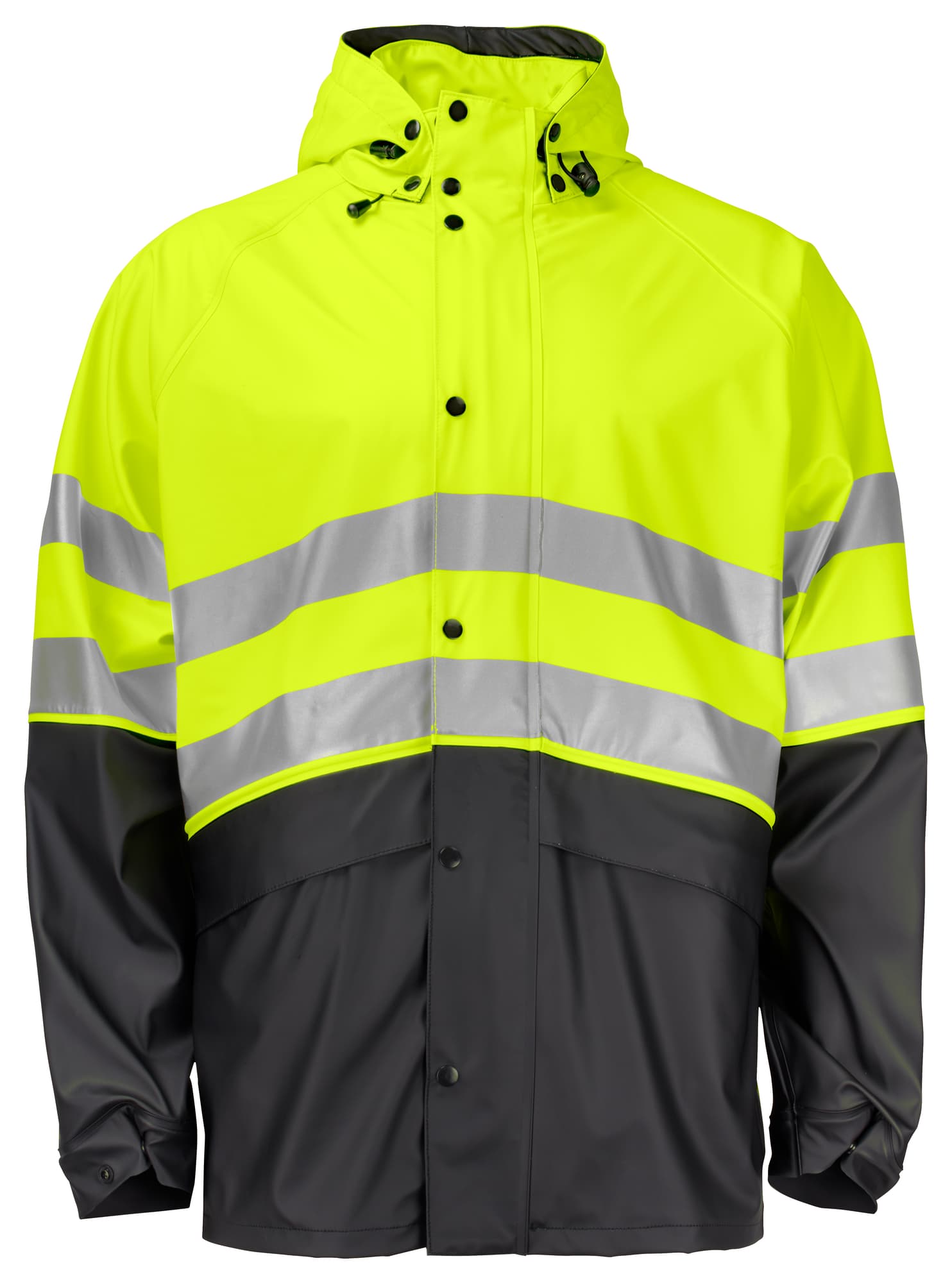 6431 Regnjakke EN ISO 20471 Kl 3/2, Yellow/Black