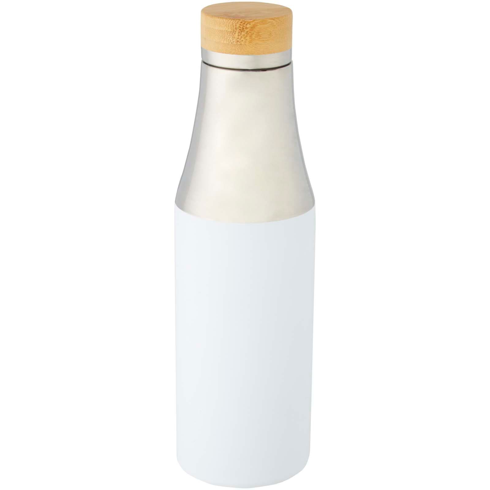 Hulan 540 ml kobber vakuumisolert termoflaske i rustfritt stål med bambuslokk, Hvit