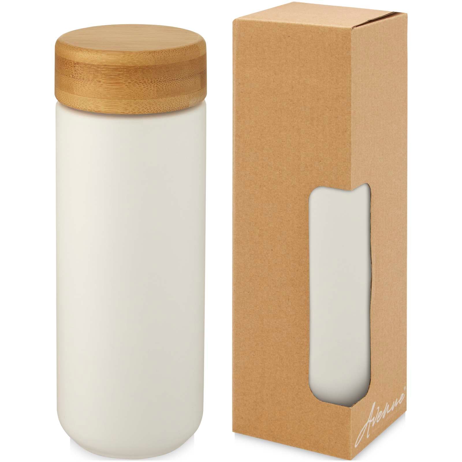 Lumi termokopp i  keramikk med bambuslokk 300 ml., Hvit