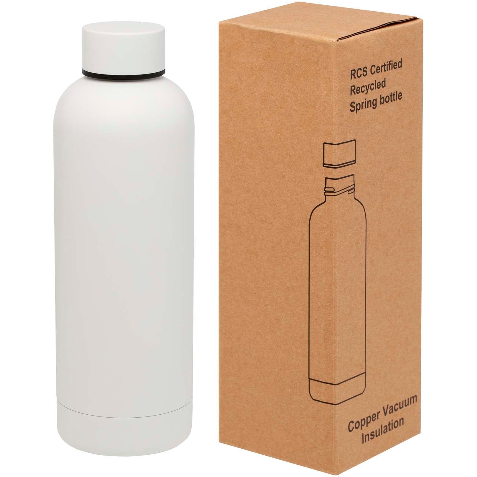 Spring 500 ml RCS sertifisert resirkulert rustfritt stål kobber vakuumisolert flaske, Hvit